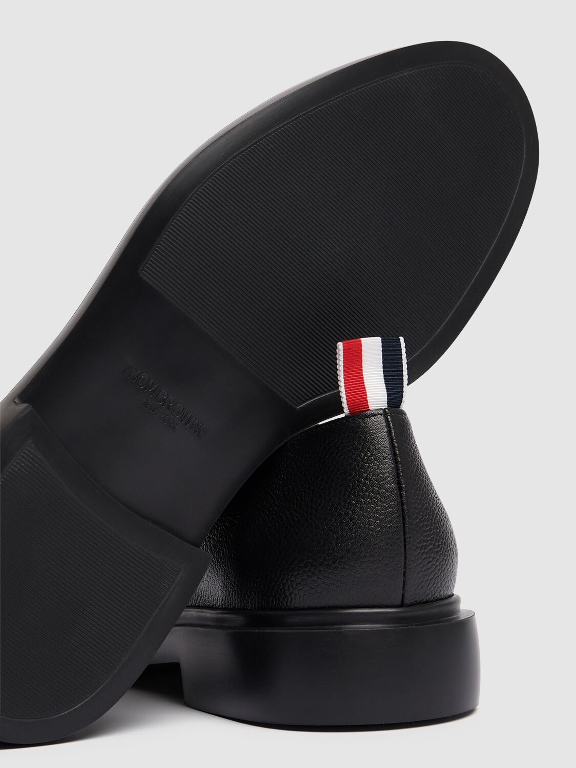 THOM BROWNE PEBBLE GRAINED LEATHER LOAFERS 