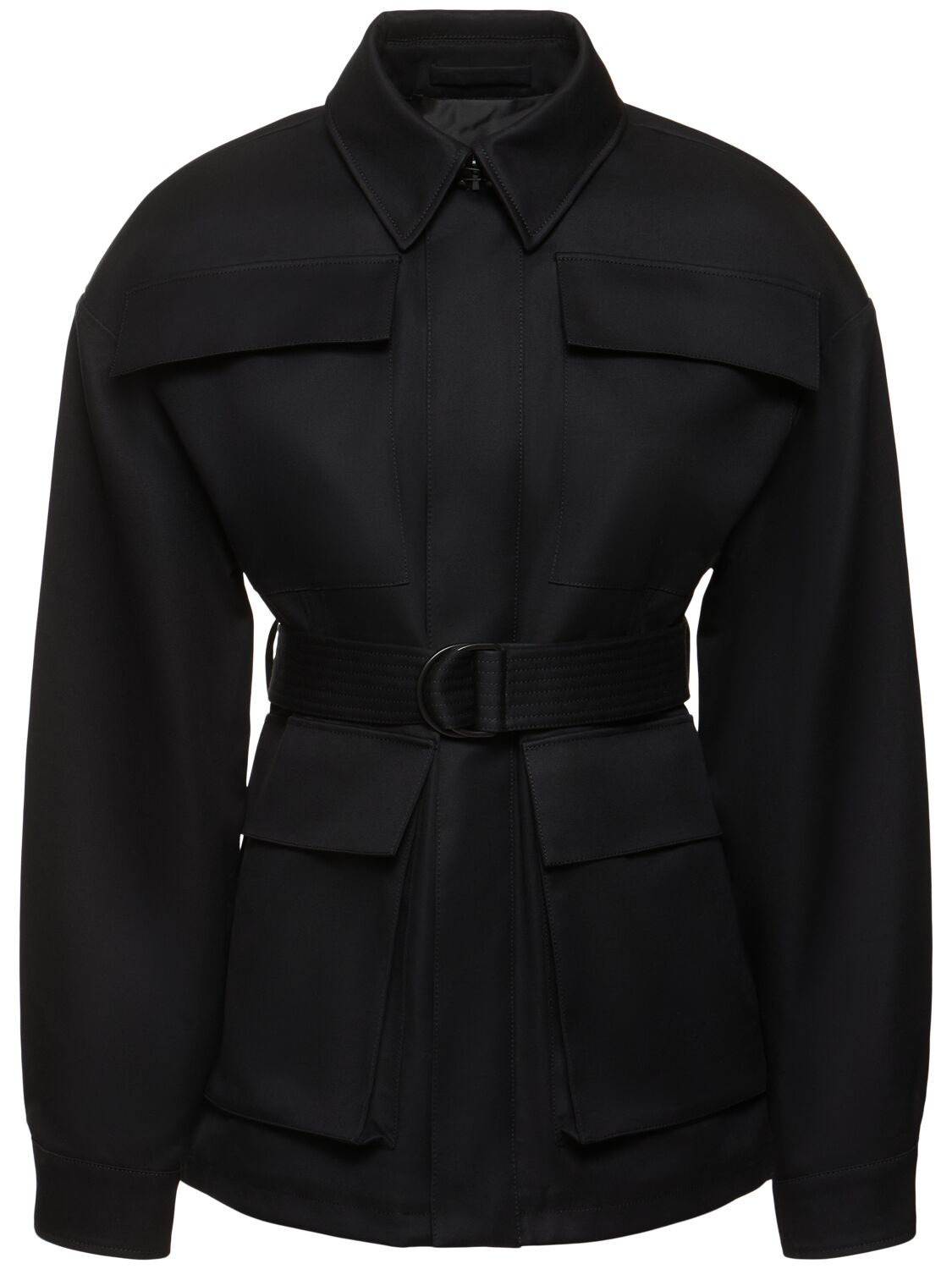 Wardrobe.nyc Tailored Cotton Drill Military Jacket In Black