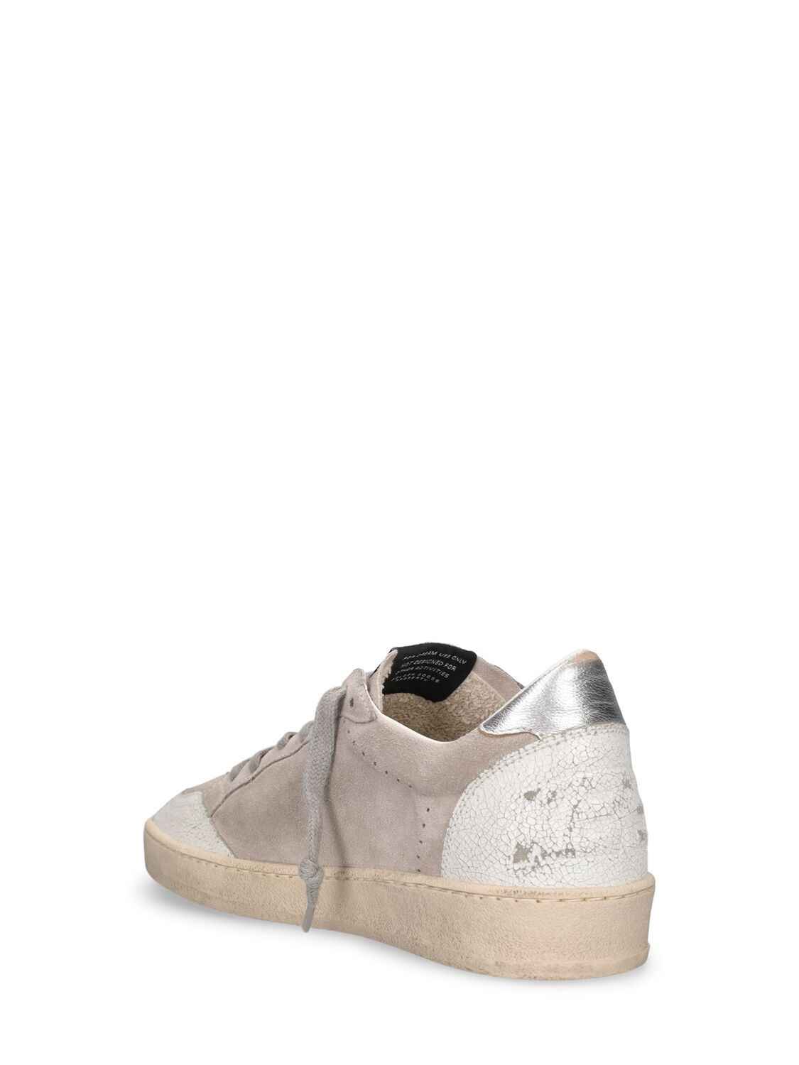 Shop Golden Goose Lvr Exclusive Ballstar Suede Sneakers In Grey,silver