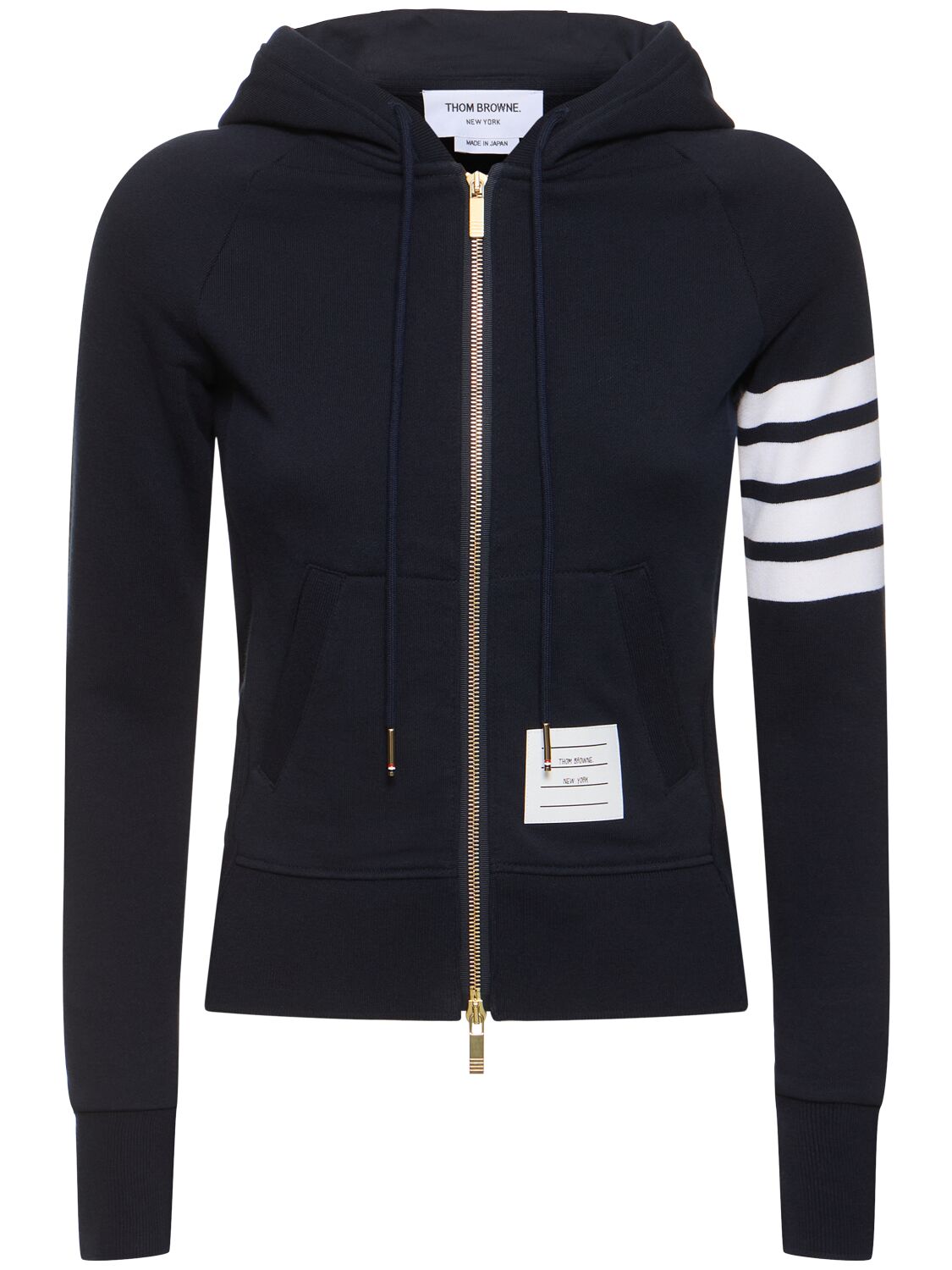 Sweat-shirt Zippé En Coton À Capuche - THOM BROWNE - Modalova