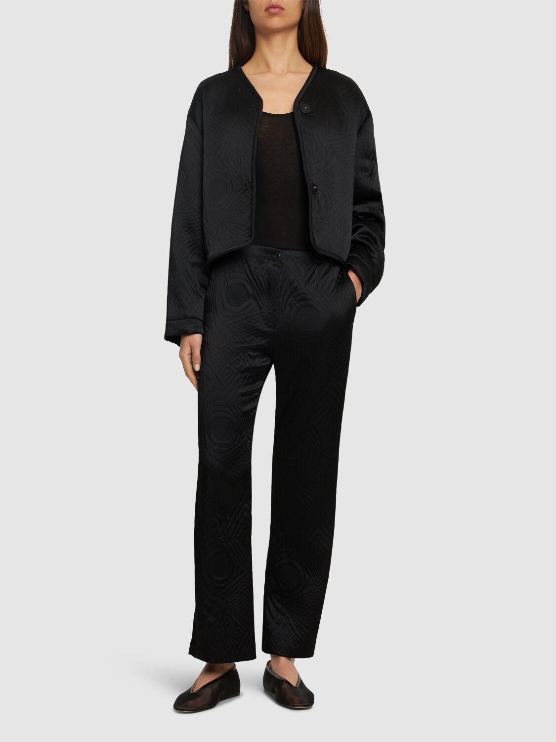 Shop Forte Forte Matelassé Couture Pants In Black