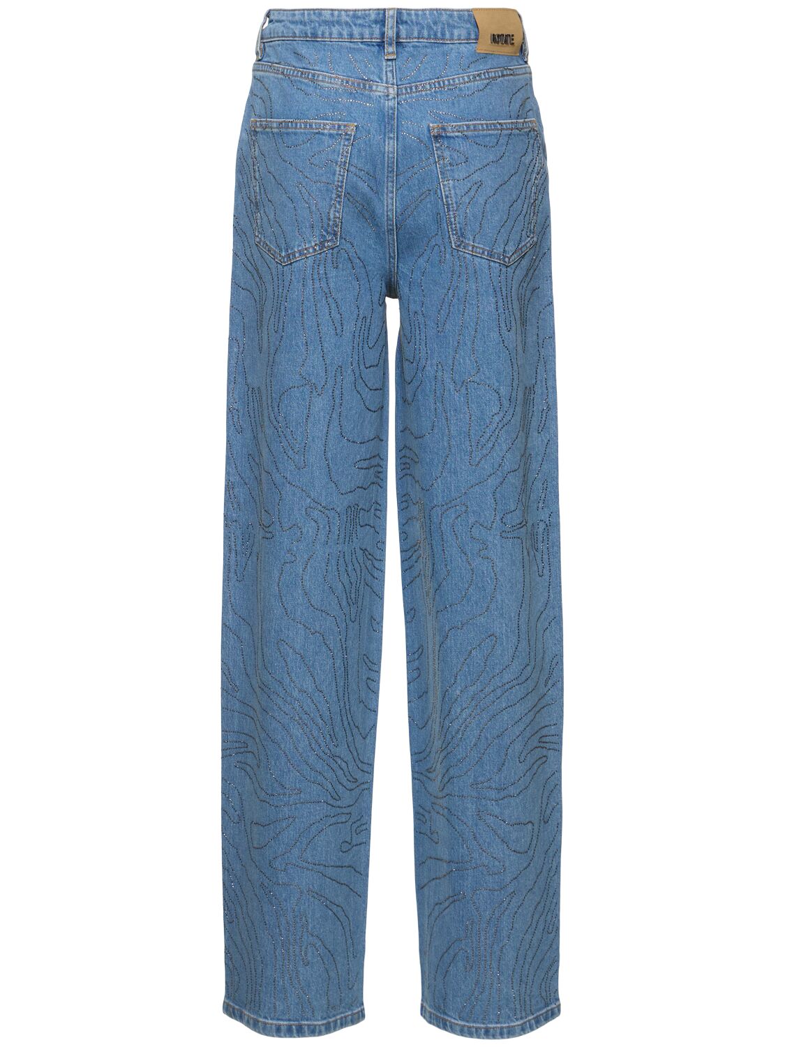 Shop Rotate Birger Christensen Dixie Stonewashed Wide Leg Jeans In Light Blue