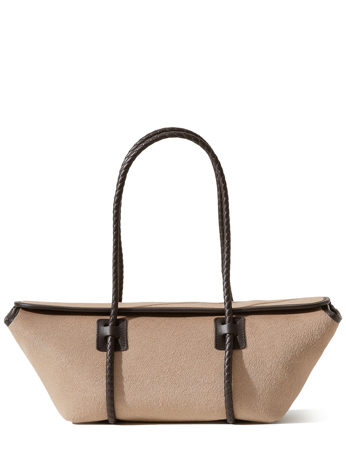 Hereu Fleca Leather Shoulder Bag In Beige