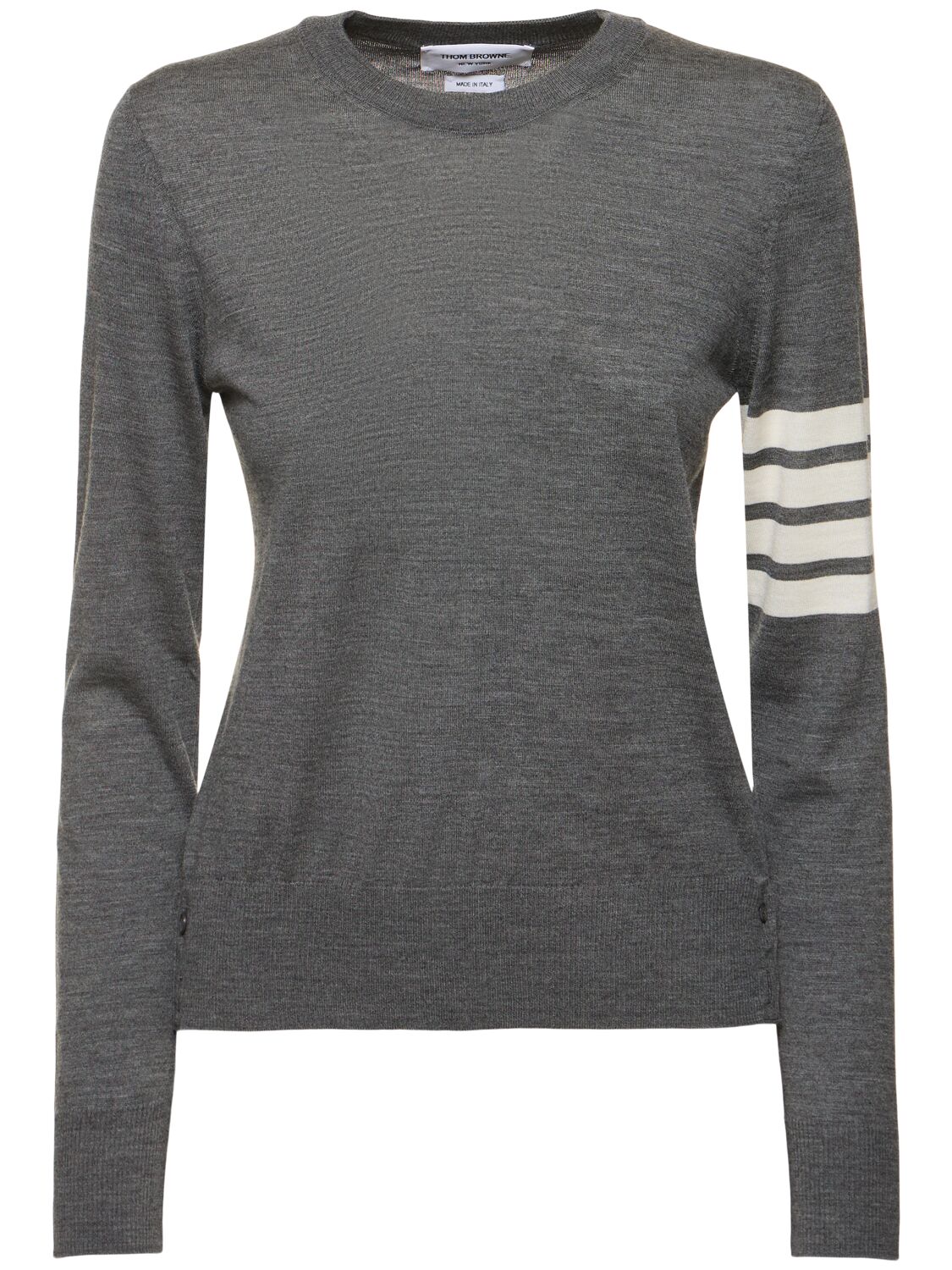 Thom Browne Relaxed Fit Wool Jumper In Grey