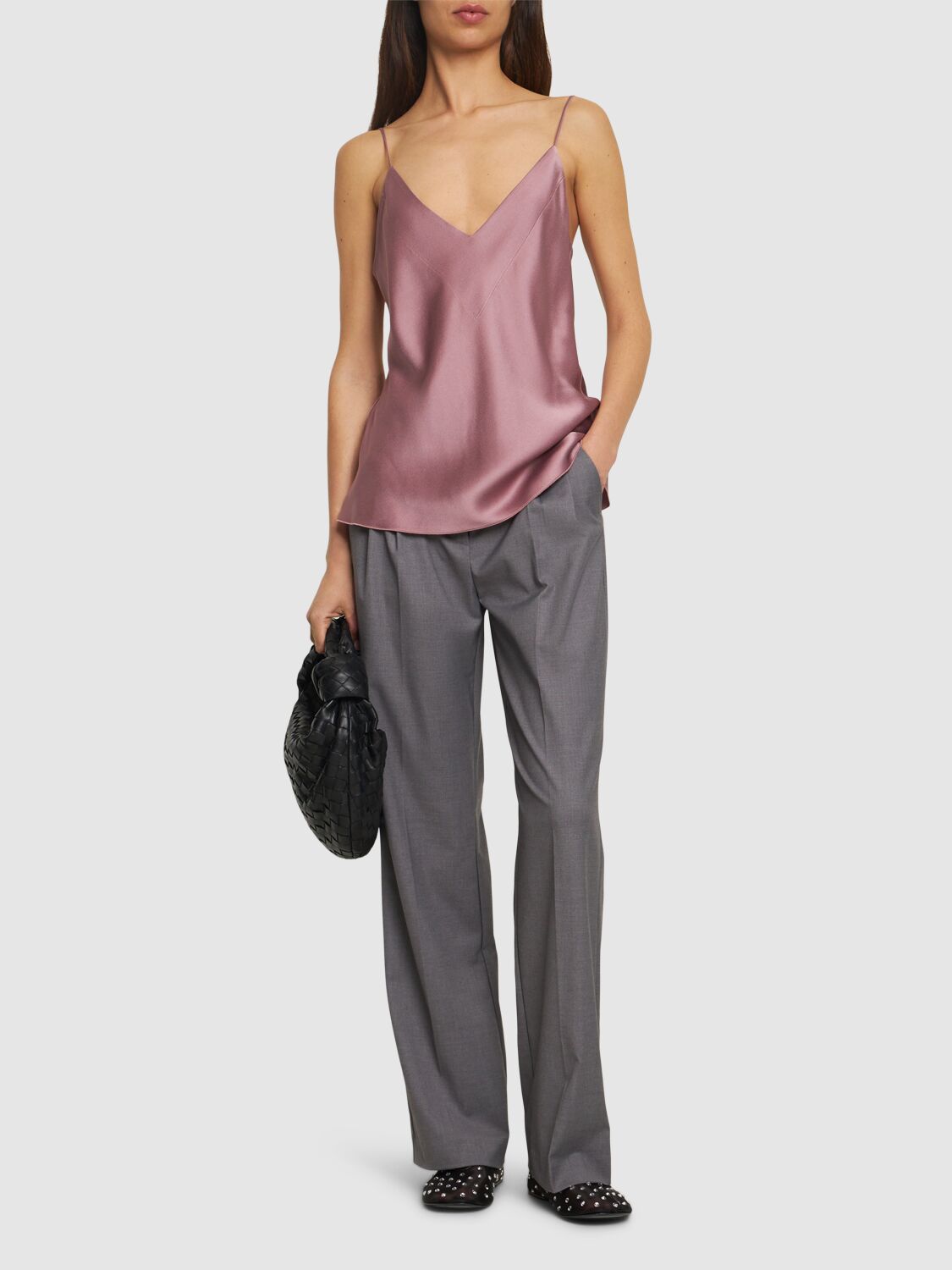 Shop Forte Forte Envers Satin Camisole Top In Lilac