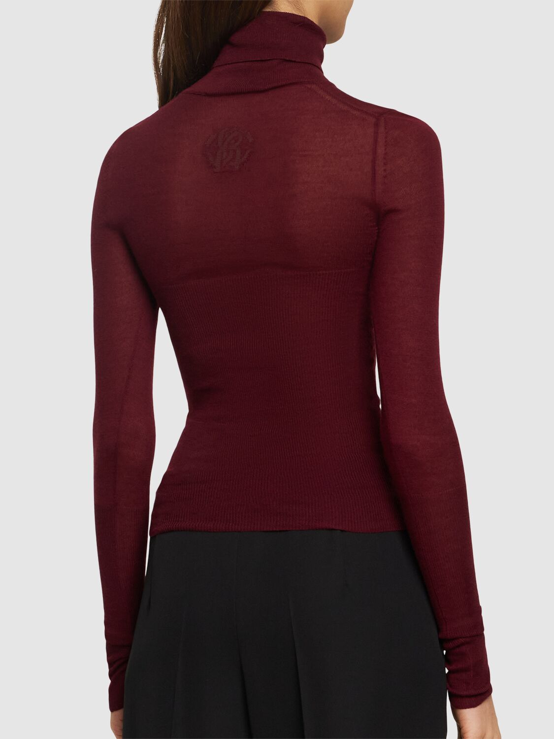 ROBERTO CAVALLI SILK & CASHMERE TURTLENECK TOP 