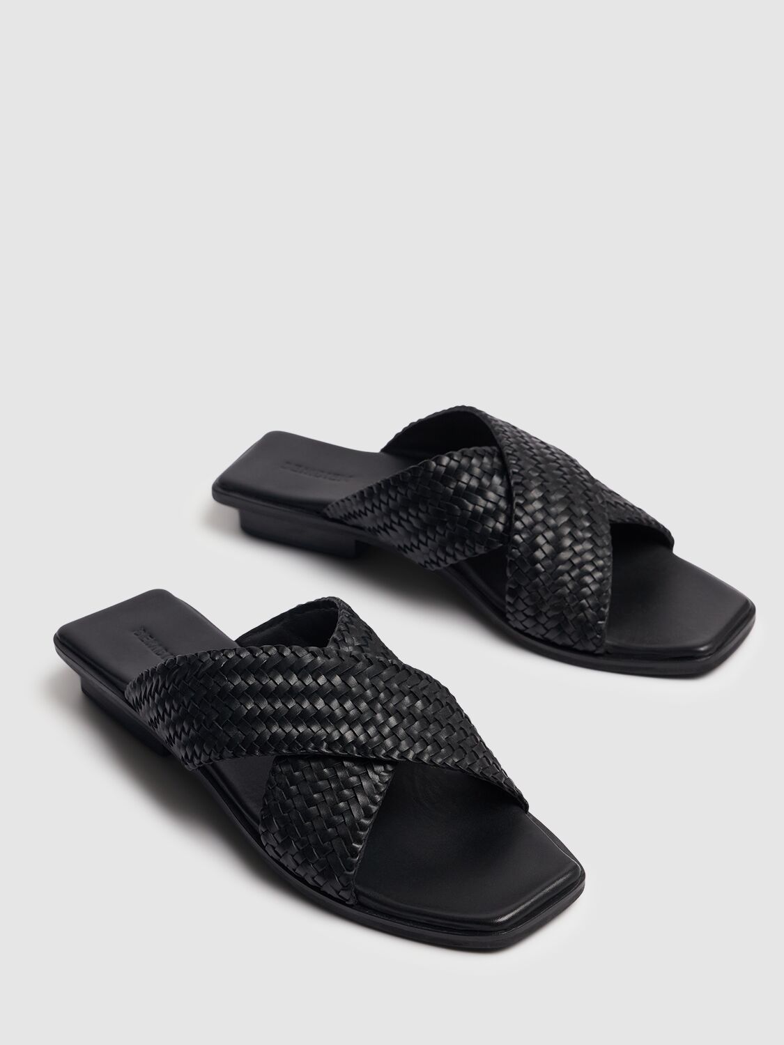 Shop Bembien 10mm Tosca Leather Slides In Black