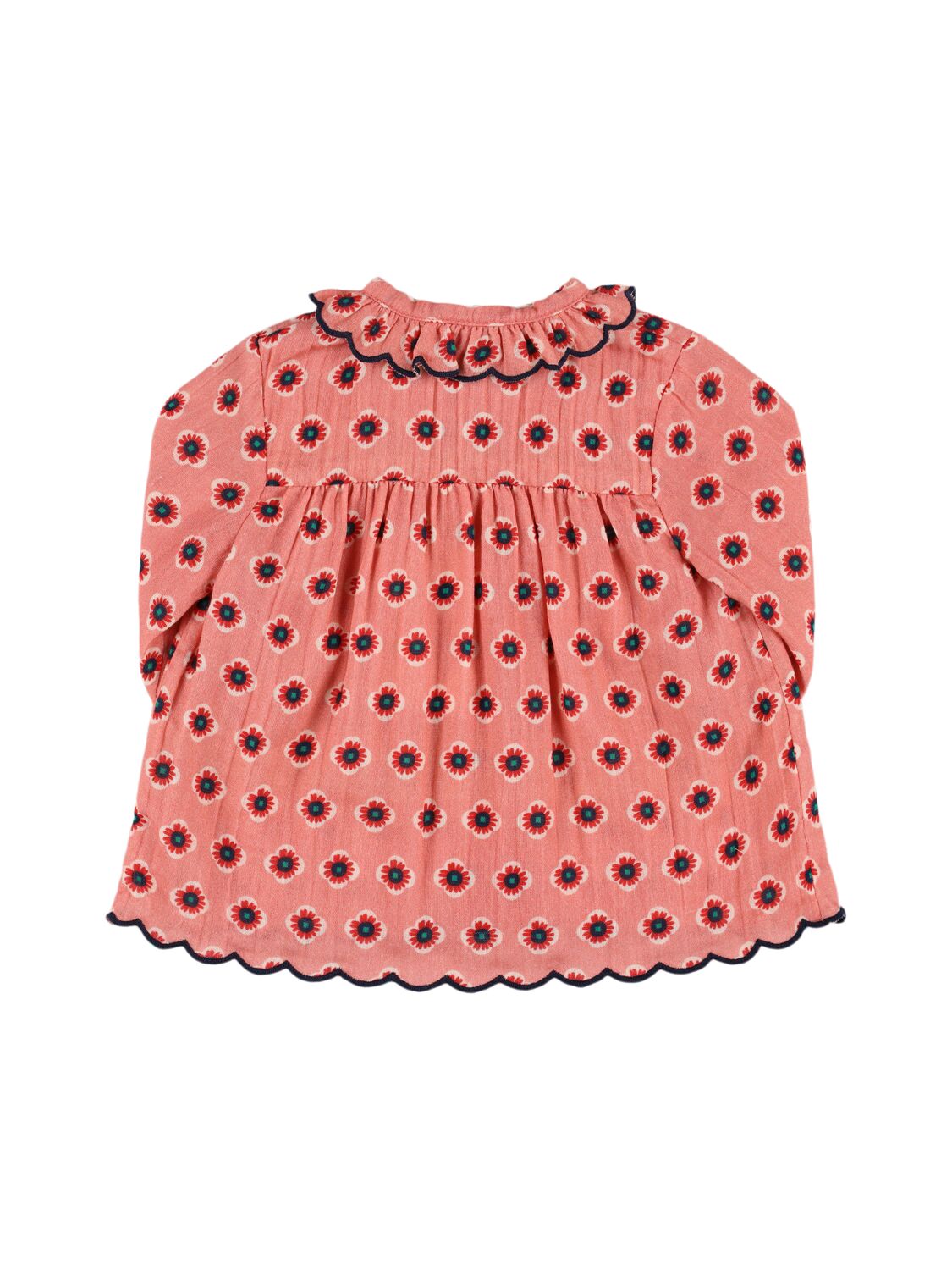 Shop Hello Simone Mikado Printed Cotton Muslin Shirt In Pink