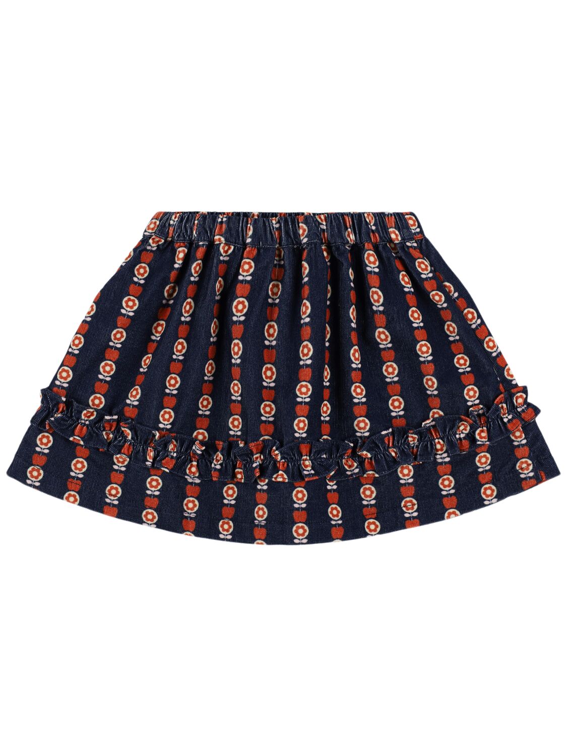 Shop Hello Simone Tina Printed Cotton Skirt In Blue/multi