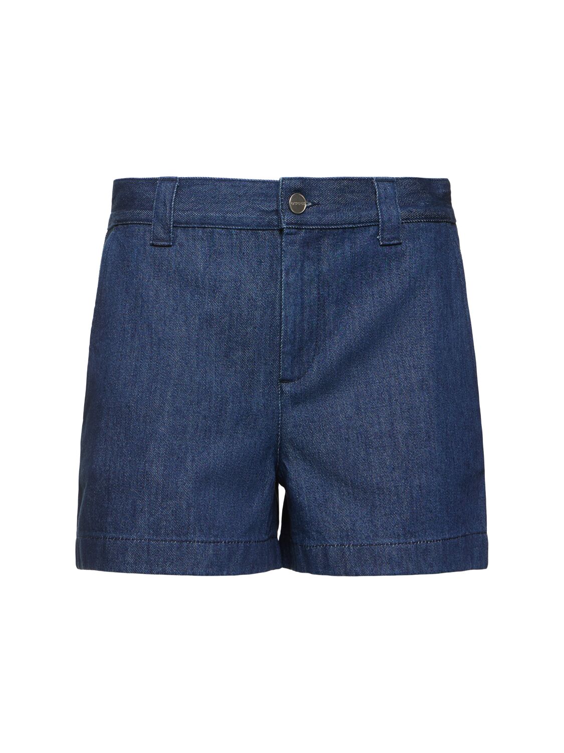 Shop Gucci Cotton Denim Shorts In Dark Blue