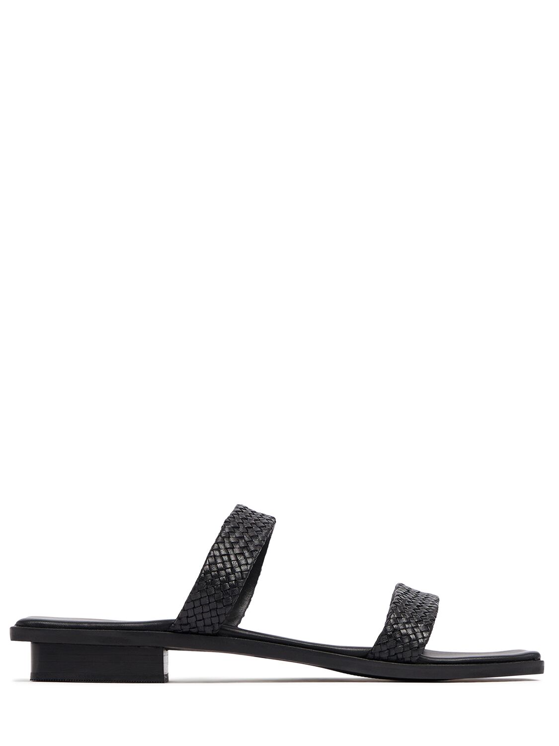 Bembien 10mm Alana Leather Slide Sandals In Black