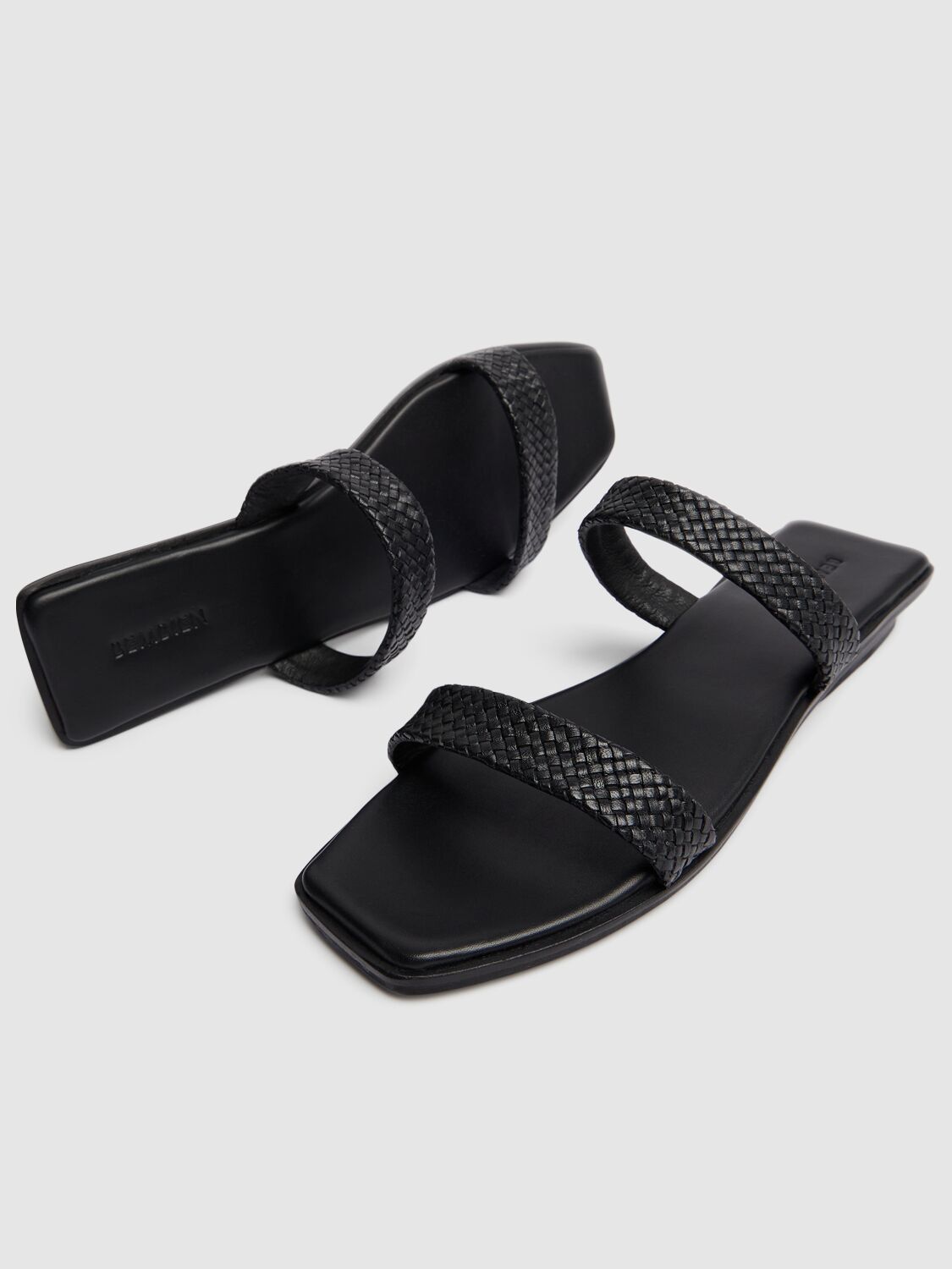 Shop Bembien 10mm Alana Leather Slide Sandals In Black
