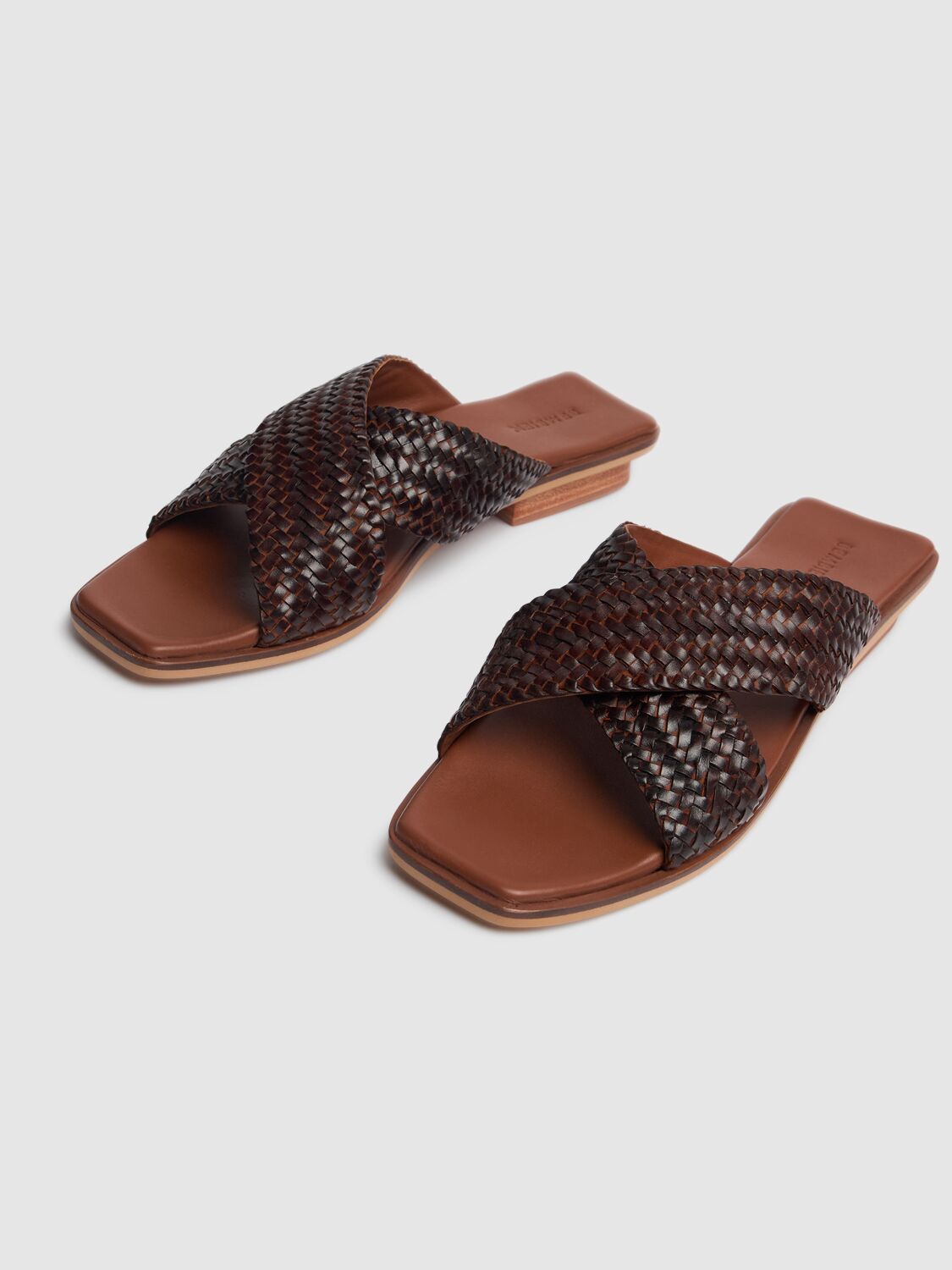 Shop Bembien 10mm Tosca Leather Slides In Brown
