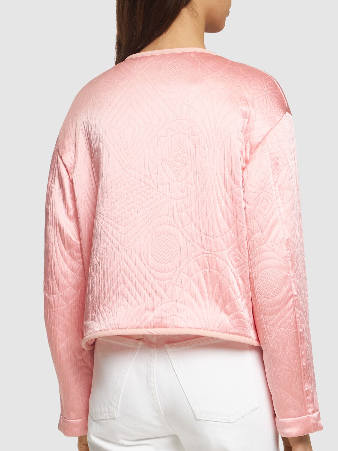 Shop Forte Forte Spencer Matelassé Couture Jacket In Pink