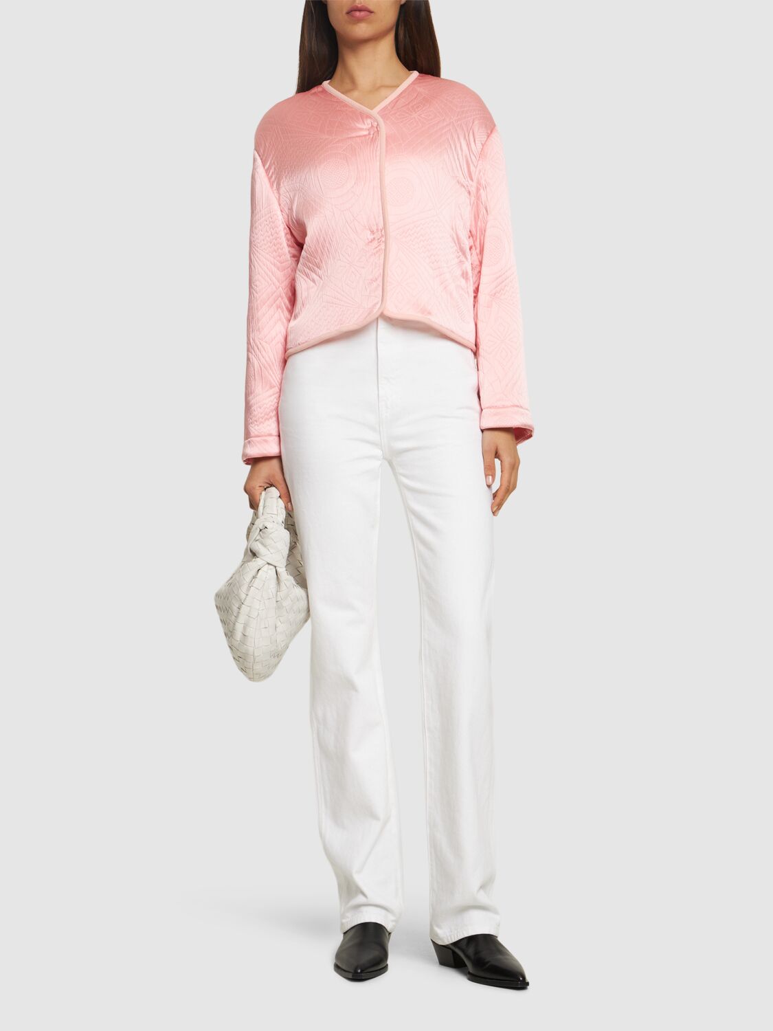 Shop Forte Forte Spencer Matelassé Couture Jacket In Pink