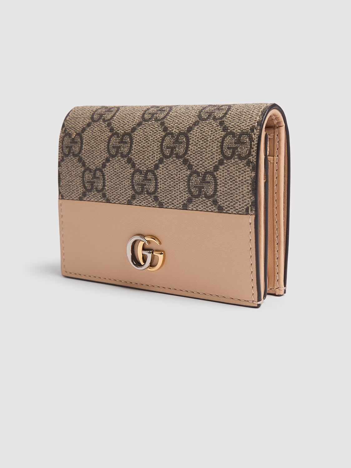 Shop Gucci Petite Marmont Leather Card Case In Pink
