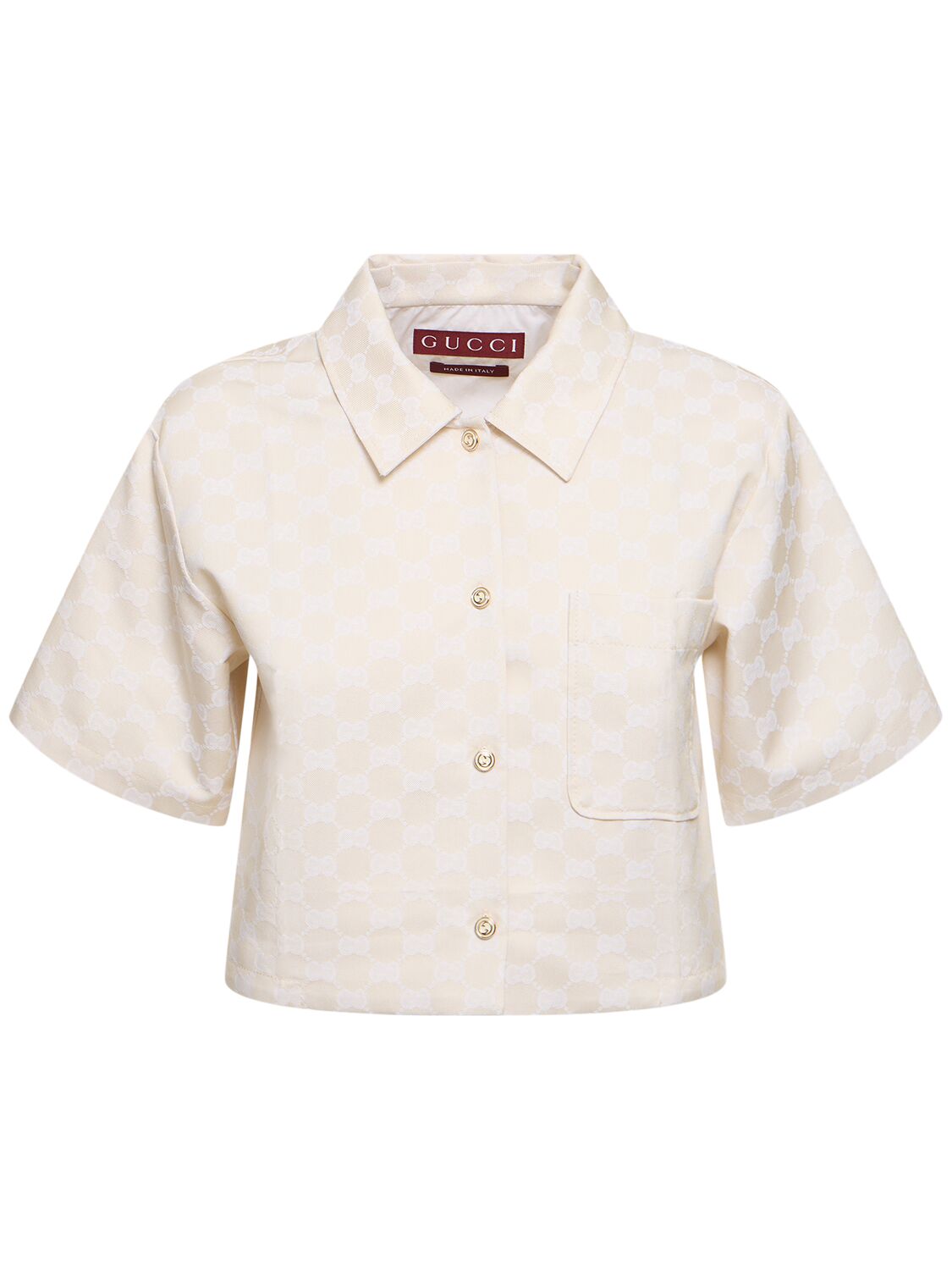Gucci Gg Cotton Blend Shirt In Salty Sand