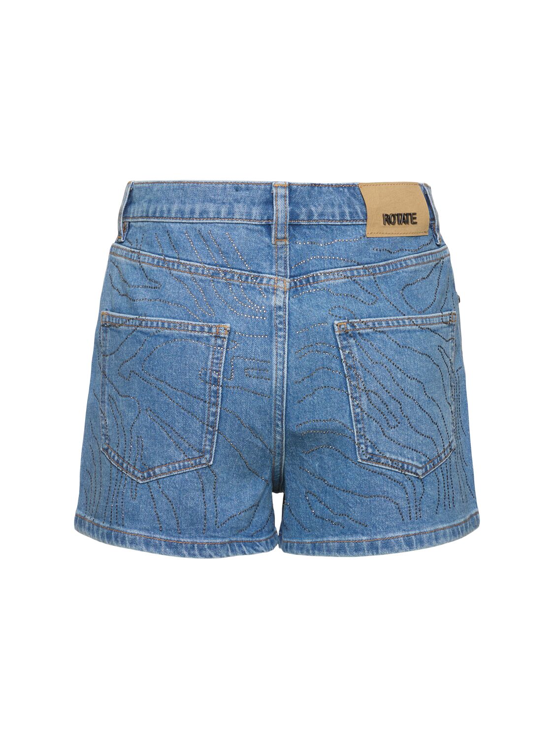 Shop Rotate Birger Christensen Brantinia Denim Shorts In Light Blue