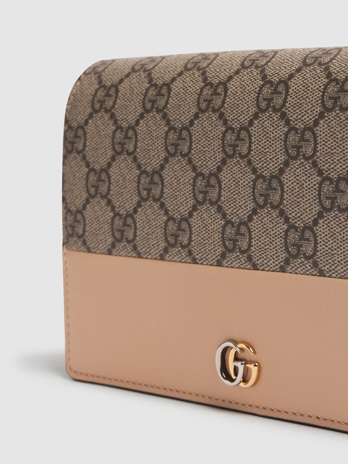Shop Gucci Petite Marmont Leather Wallet On Chain In Pink