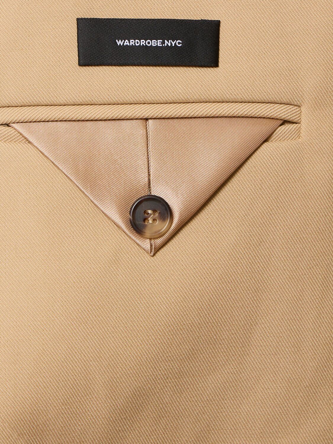Shop Wardrobe.nyc Cropped Cotton Trench Coat In Khaki