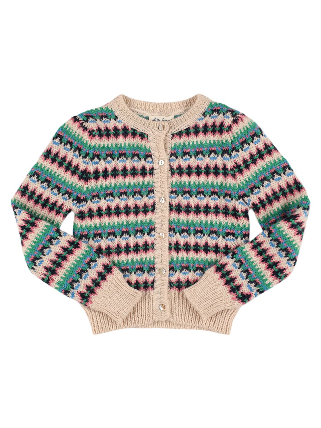 Hello Simone Jodie Wool Blend Knit Cardigan In Multicolor