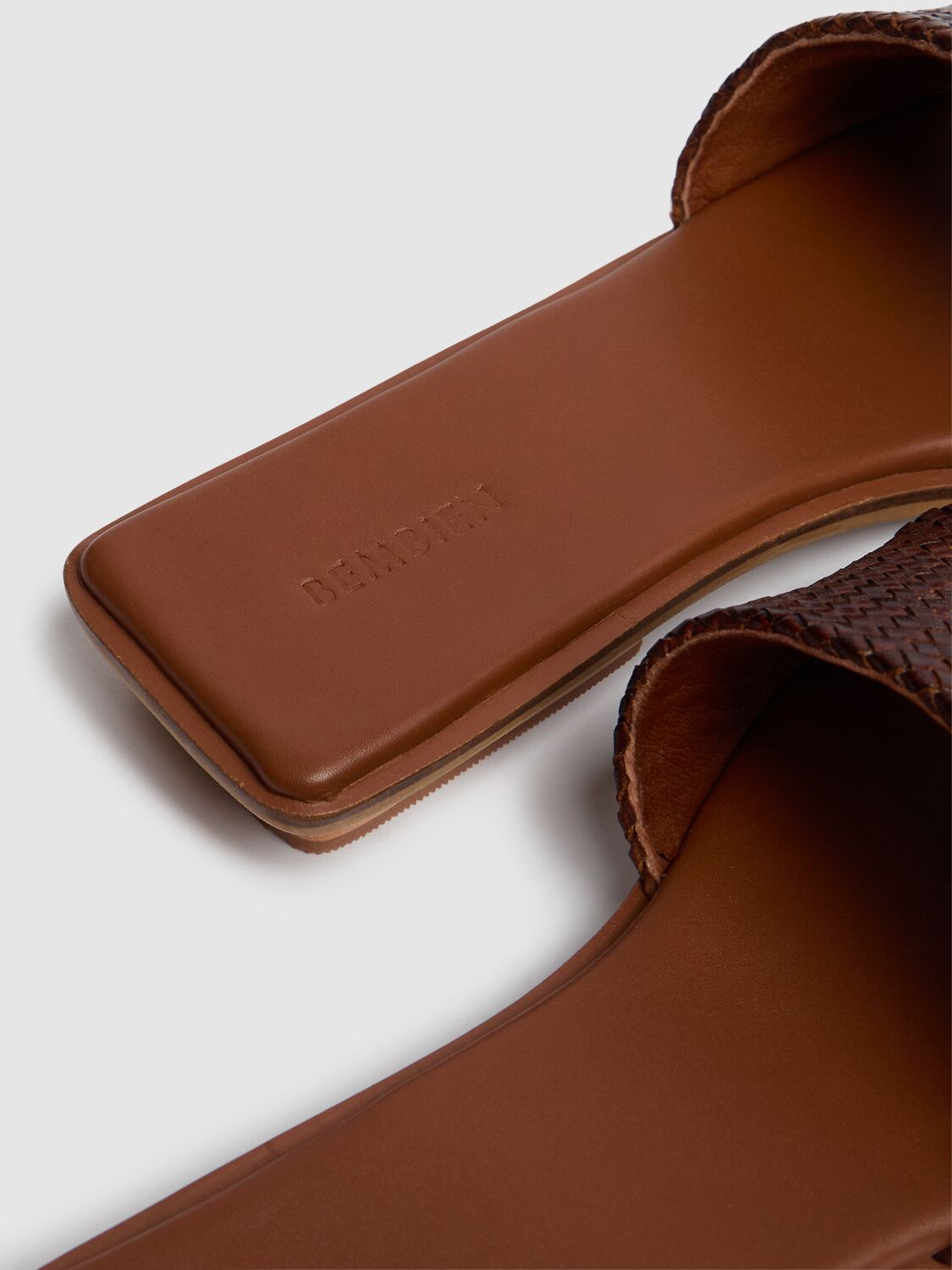 Shop Bembien 10mm Ramona Leather Slides In Brown