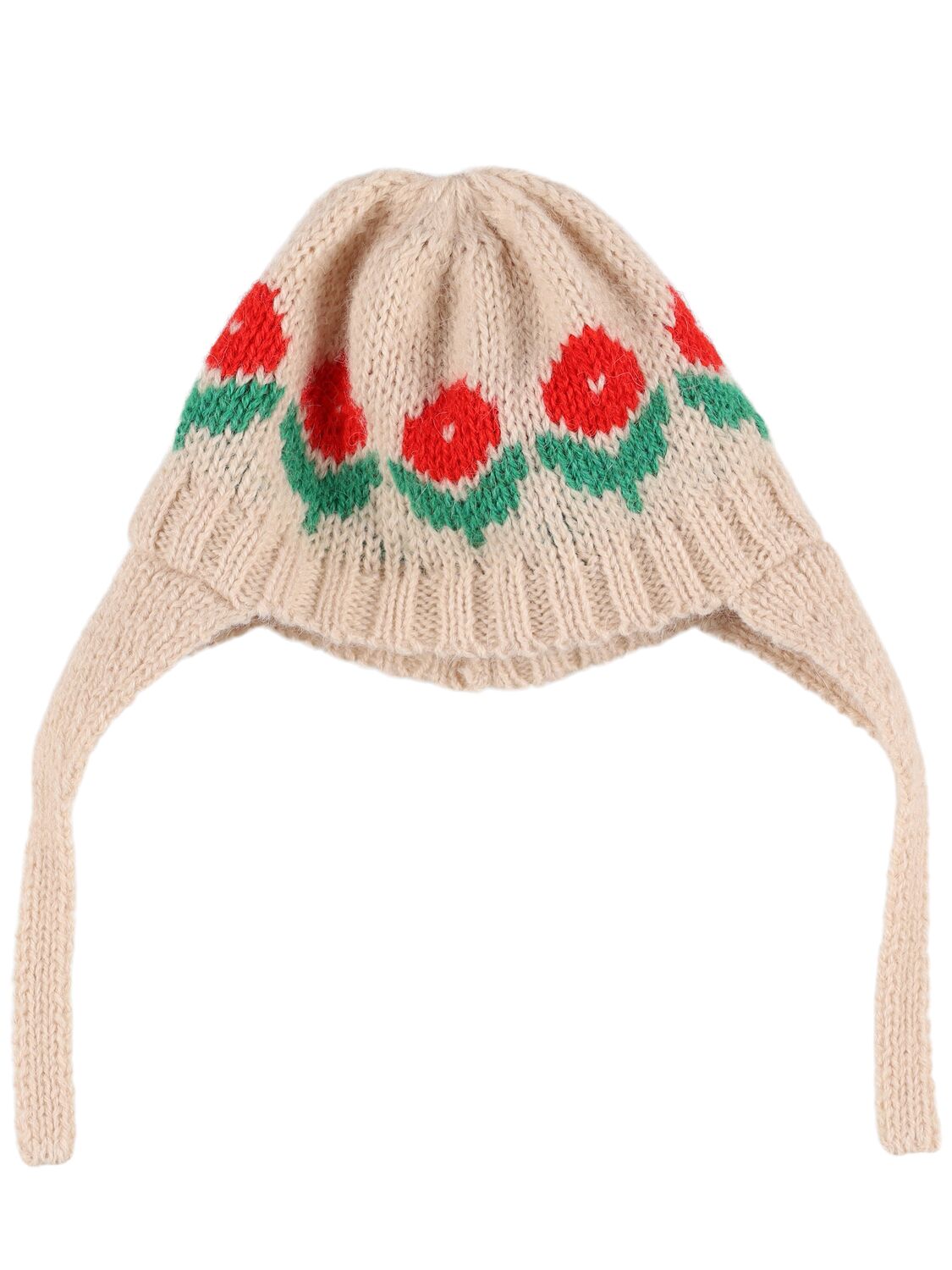 Hello Simone Pipo Jacquard Wool Blend Knit Hat In Neutral