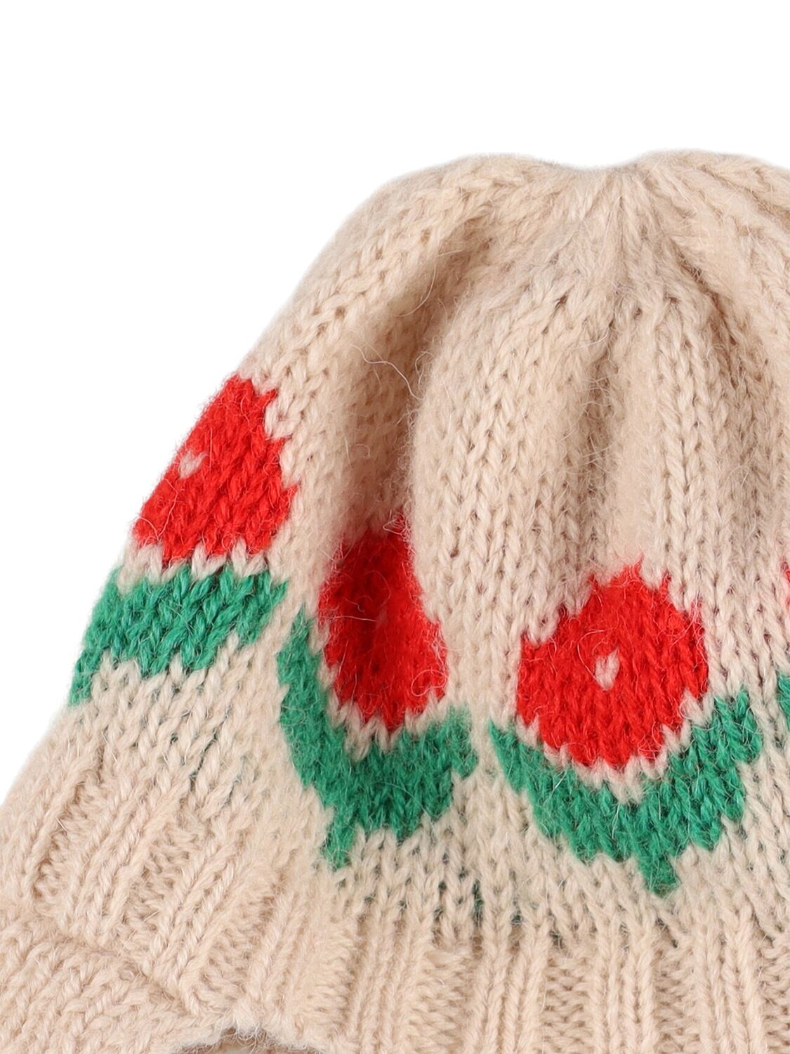 Shop Hello Simone Pipo Jacquard Wool Blend Knit Hat In White/multi