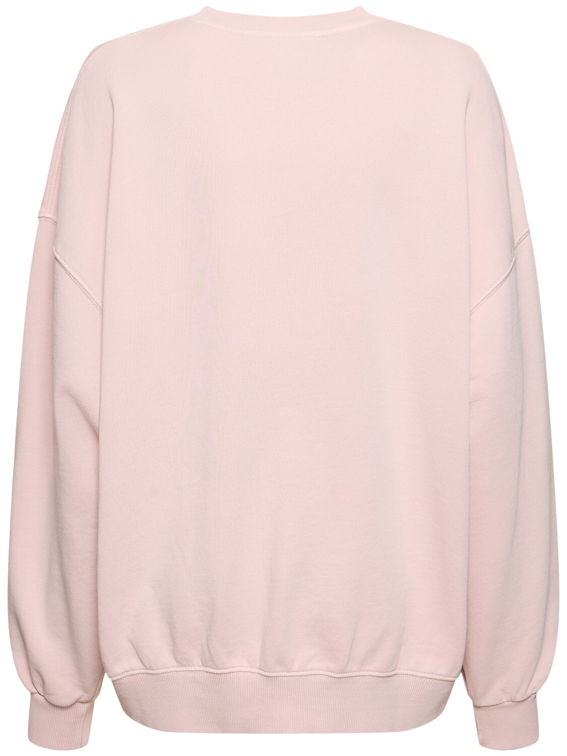 Shop Rotate Birger Christensen Irasa Crewneck Cotton Logo Sweater In Pink