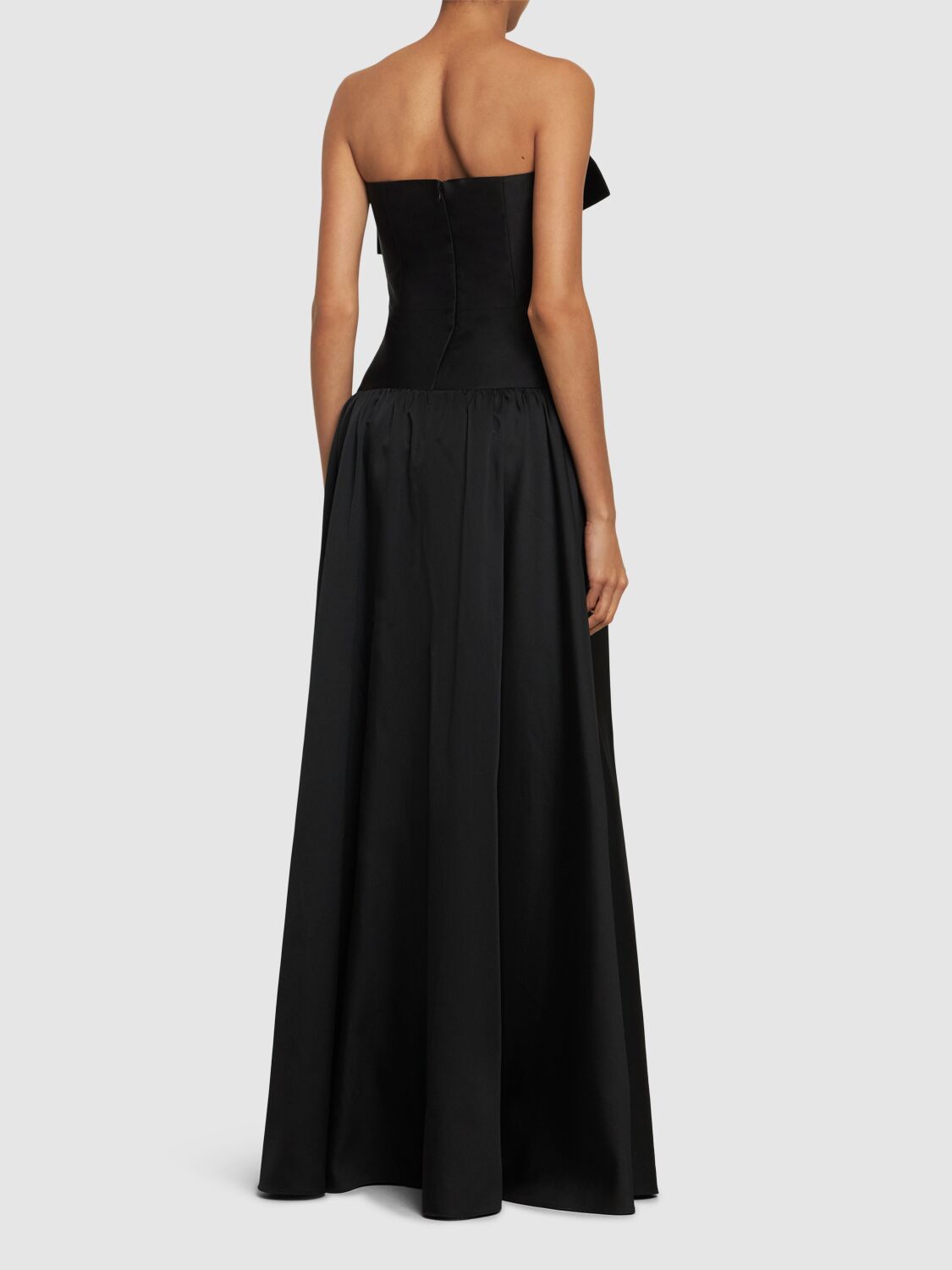 Shop Roland Mouret Strapless Taffeta Gown In Black