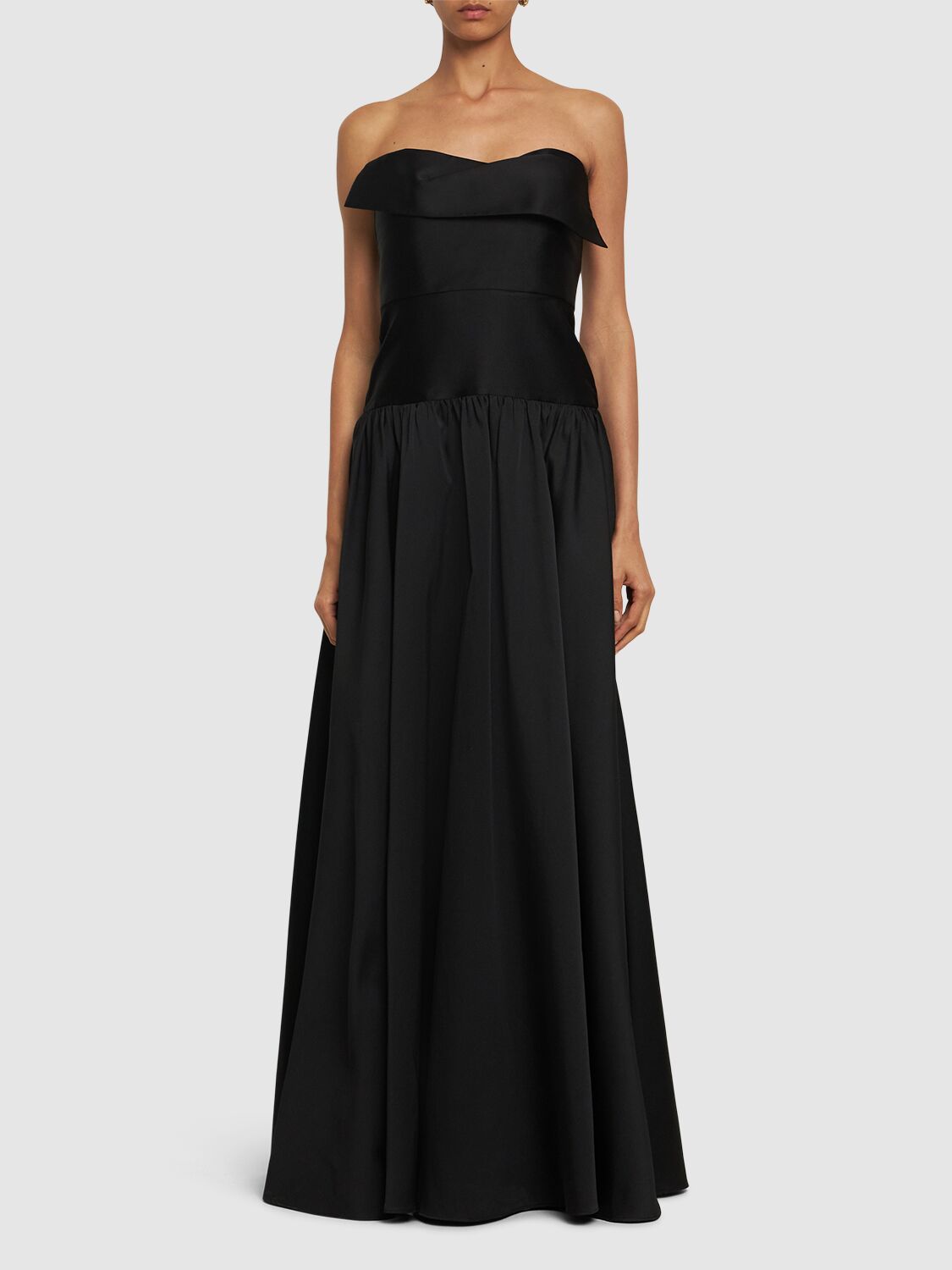 Shop Roland Mouret Strapless Taffeta Gown In Black