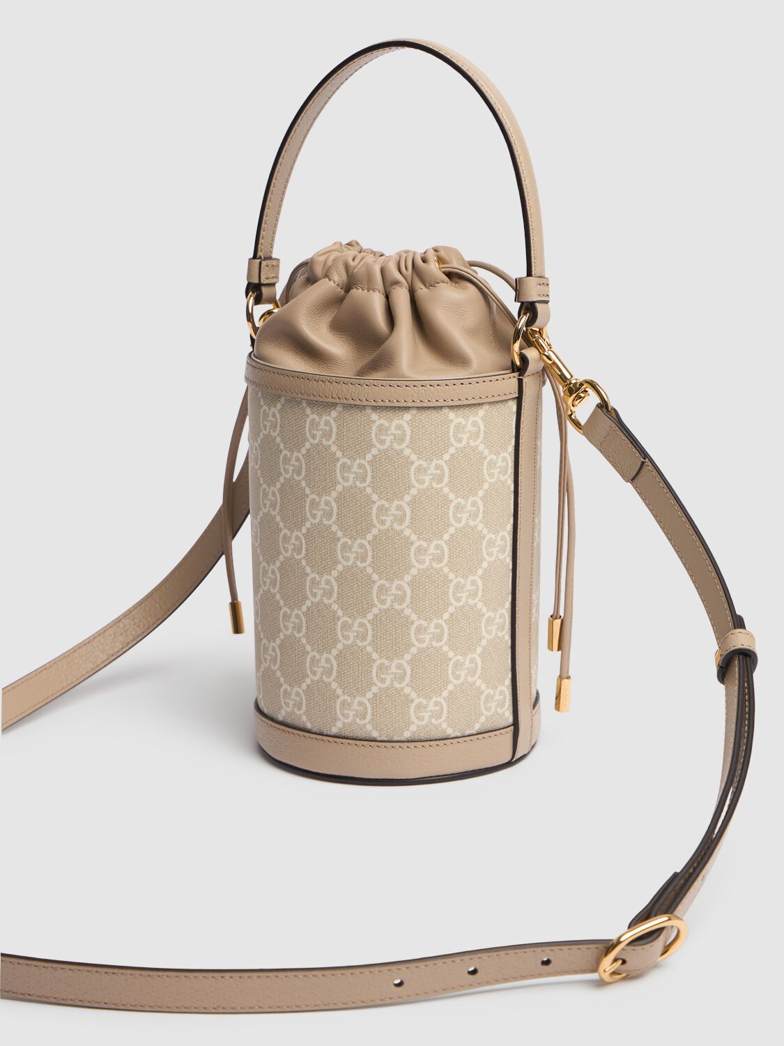 Shop Gucci Mini Ophidia Gg Supreme Bucket Bag In Beige
