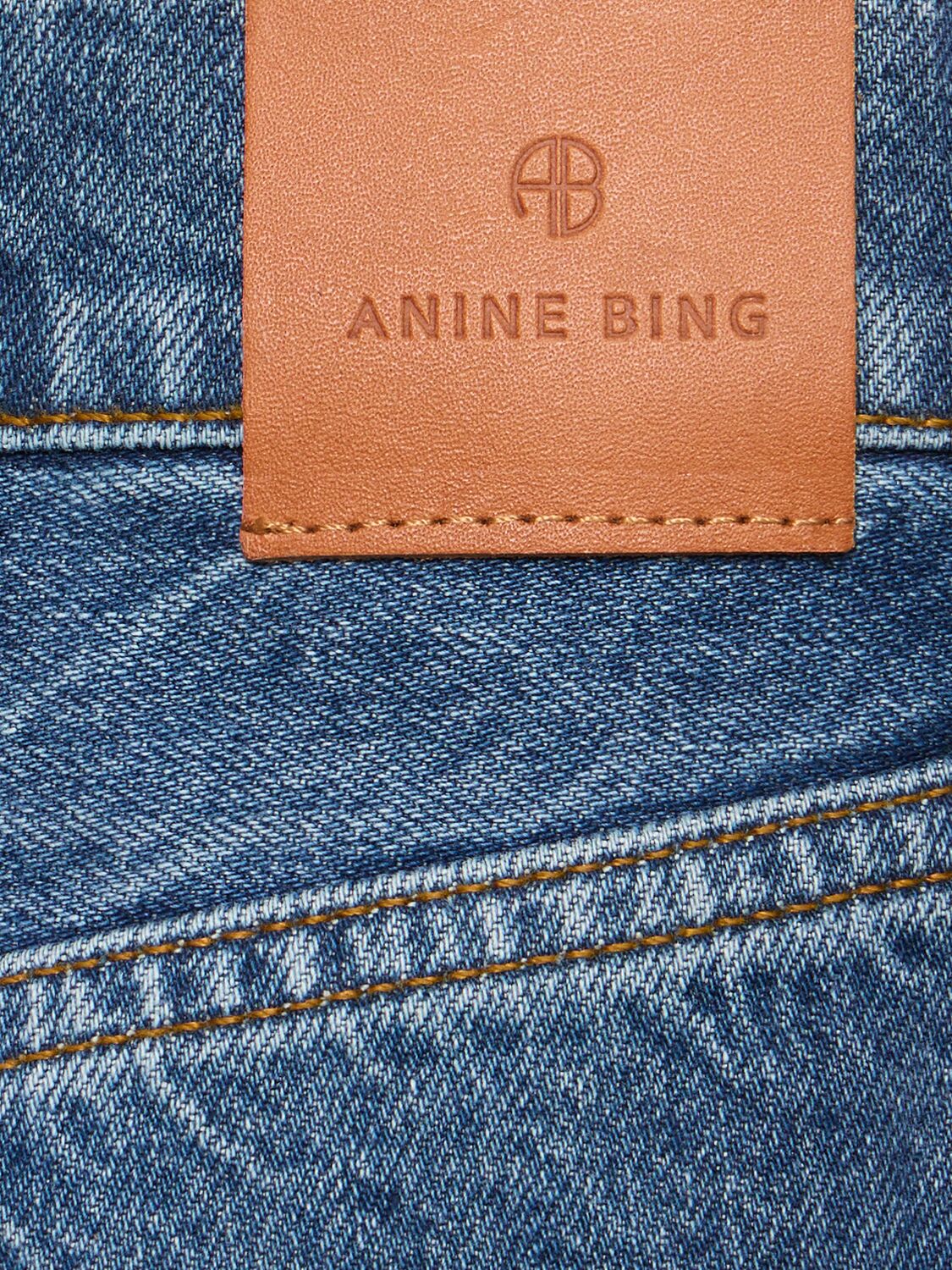 Shop Anine Bing Benson High Rise Straight Jeans In Blue