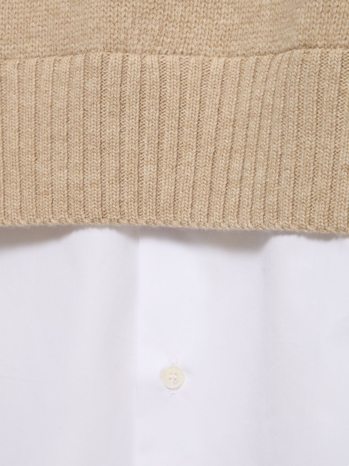 Shop Stella Mccartney Wool Knit Crewneck Sweater In White/beige