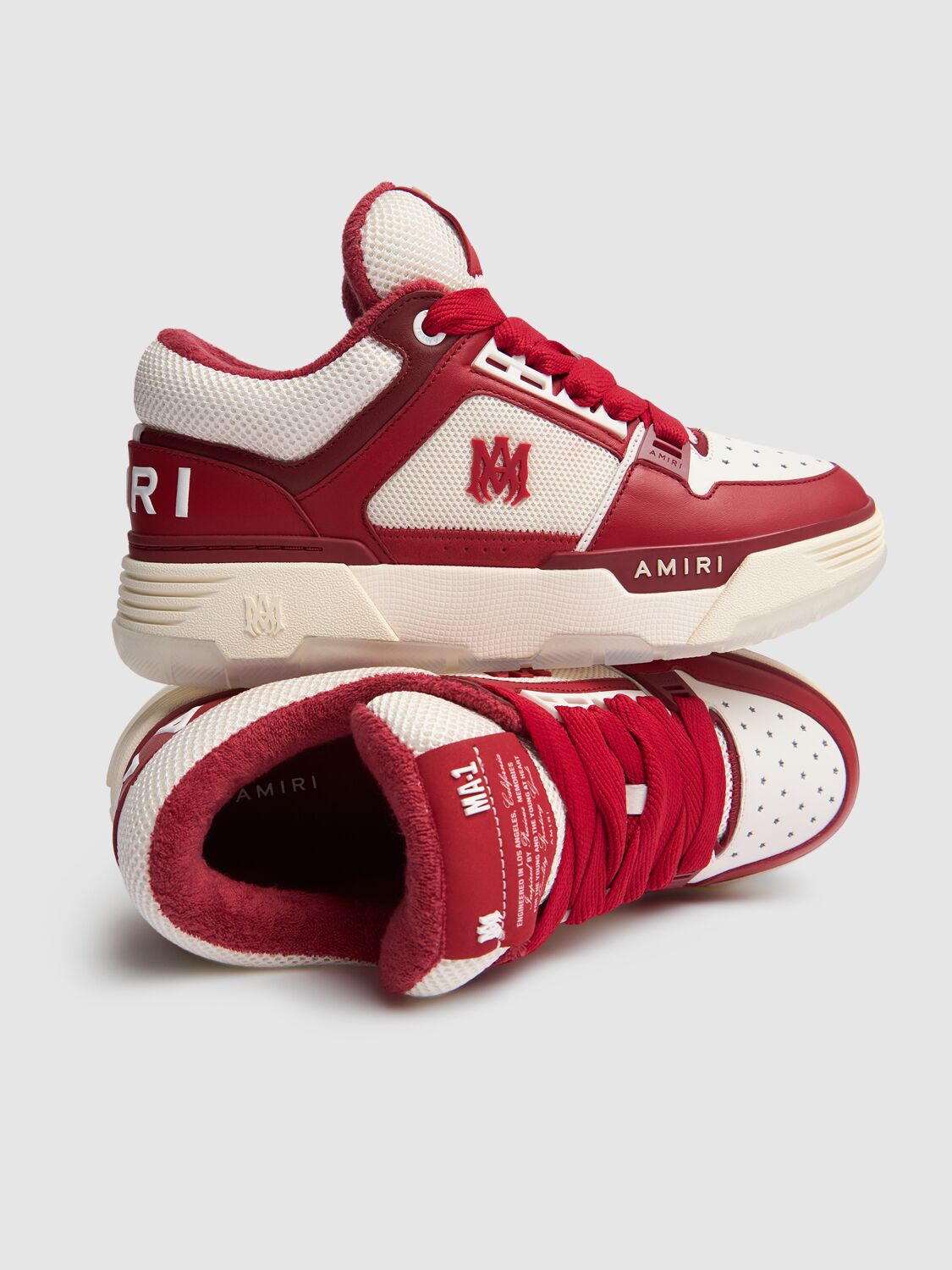 Shop Amiri Ma-1 Sneakers In Red/white