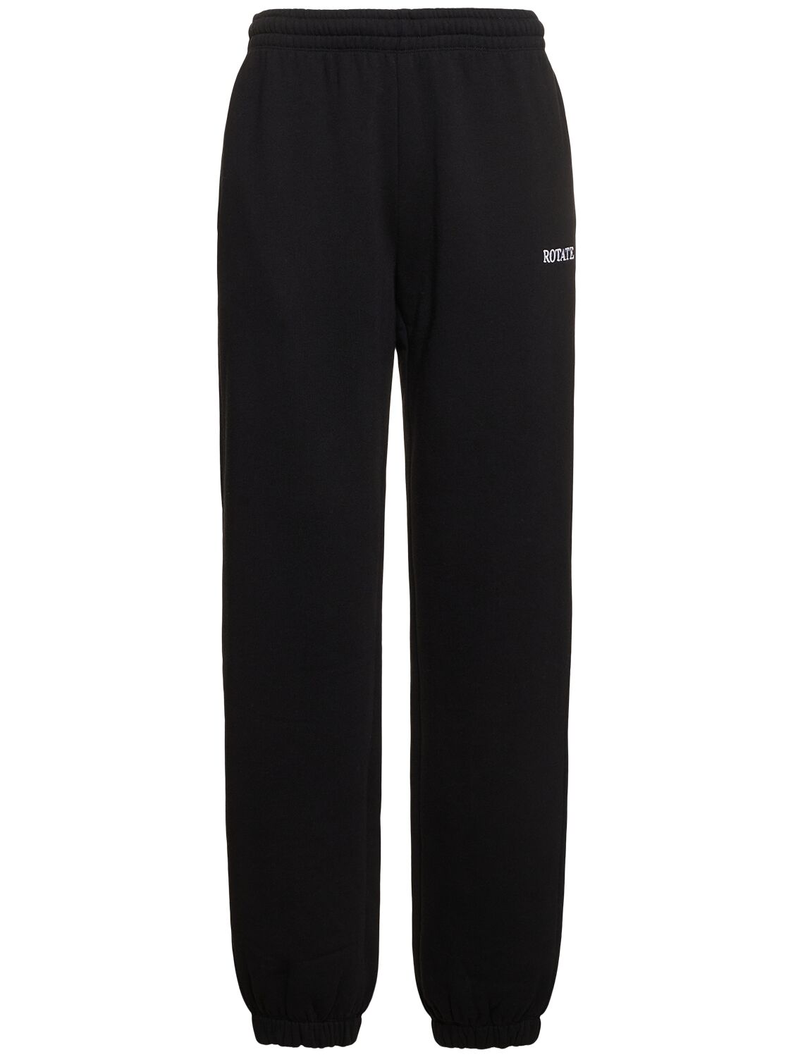 Rotate Birger Christensen Mimi Cotton Jersey Sweatpants In Black