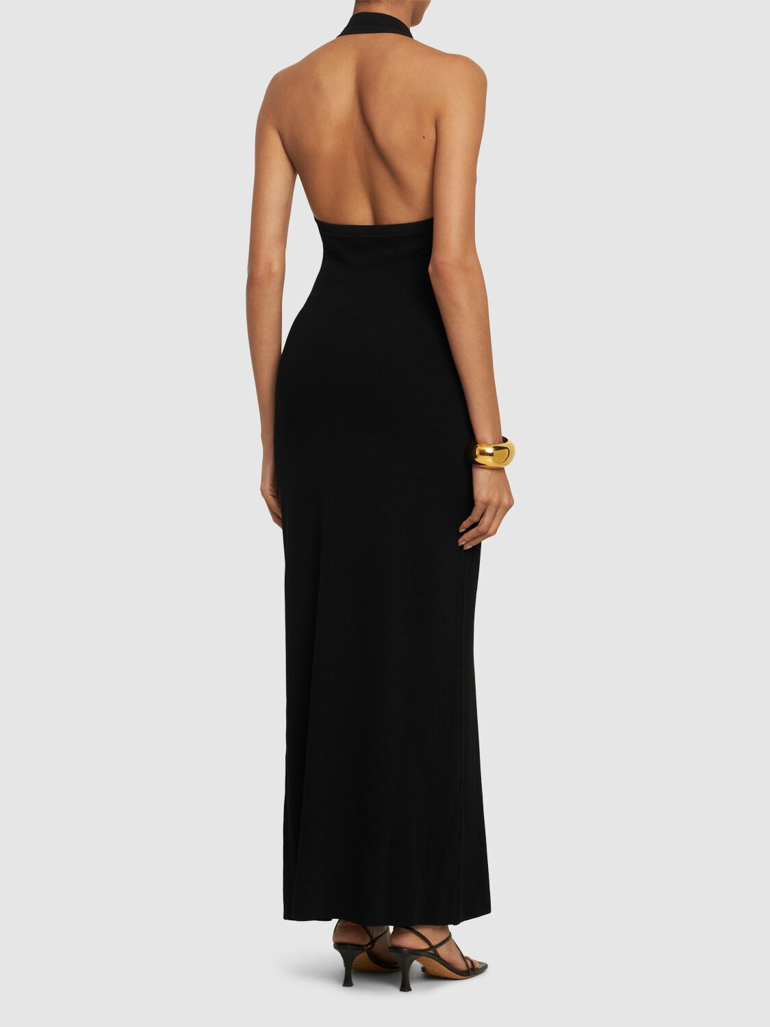 Proenza Schouler Ribbed-knit Halterneck Dress In Black