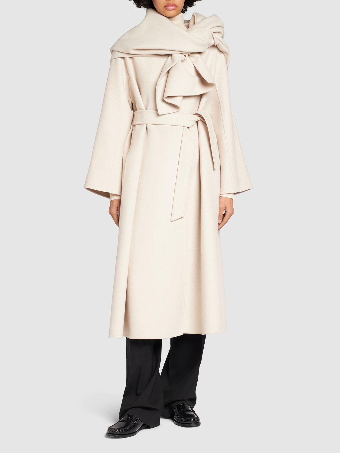 Shop Max Mara Pepaia Wool & Cashmere Long Coat In Ivory