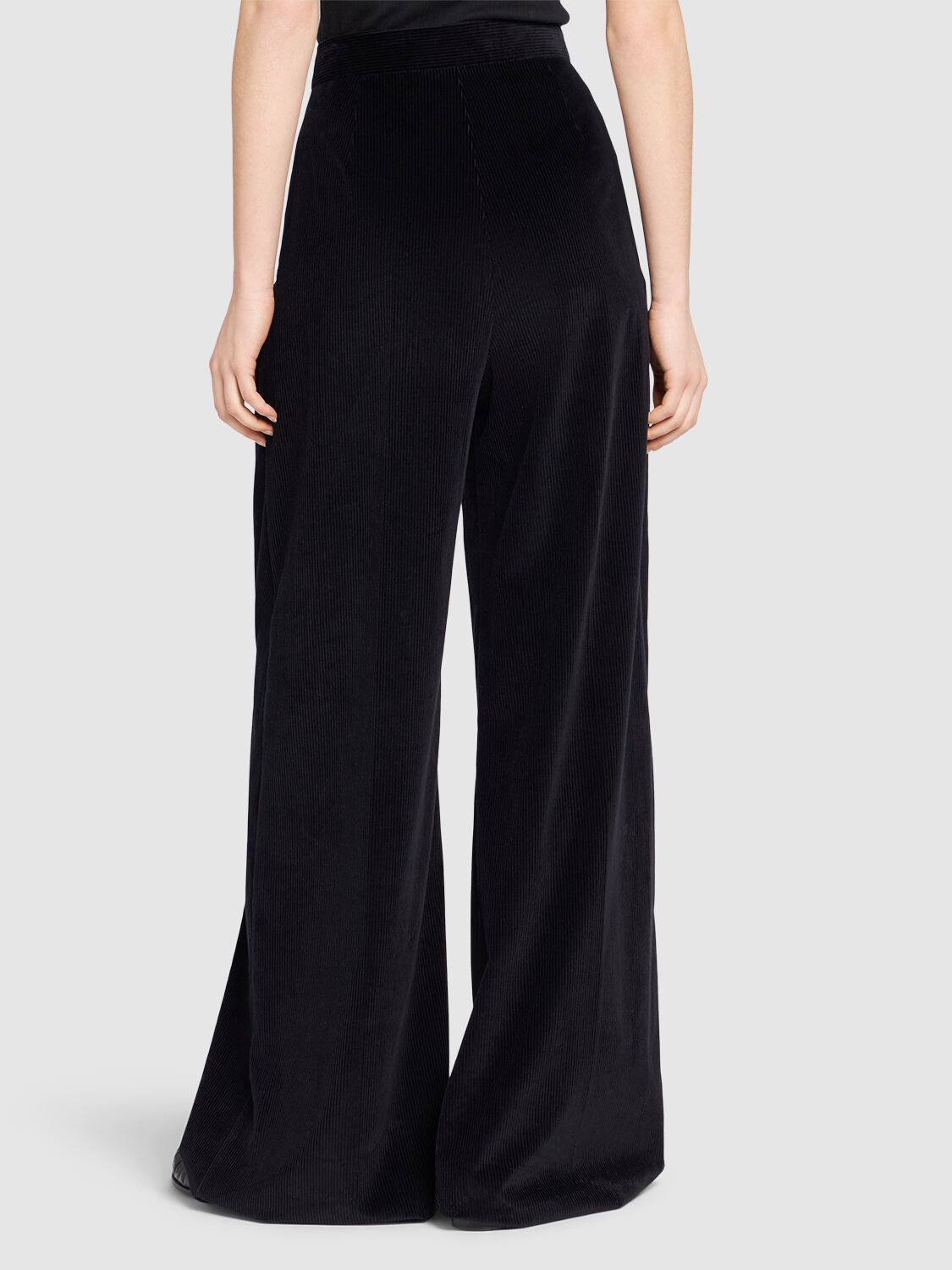 Shop Max Mara Gilly Corduroy Wide Leg Pants In Navy