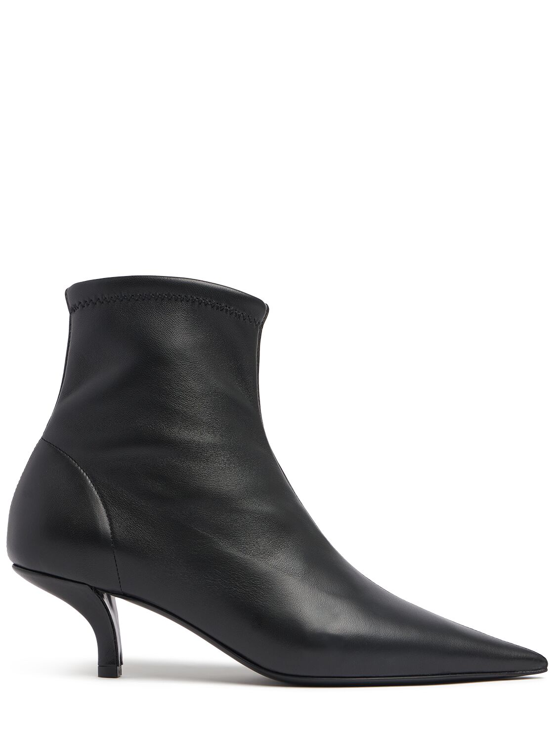 Totême 55mm The Heeled Sock Leather Boots In Black