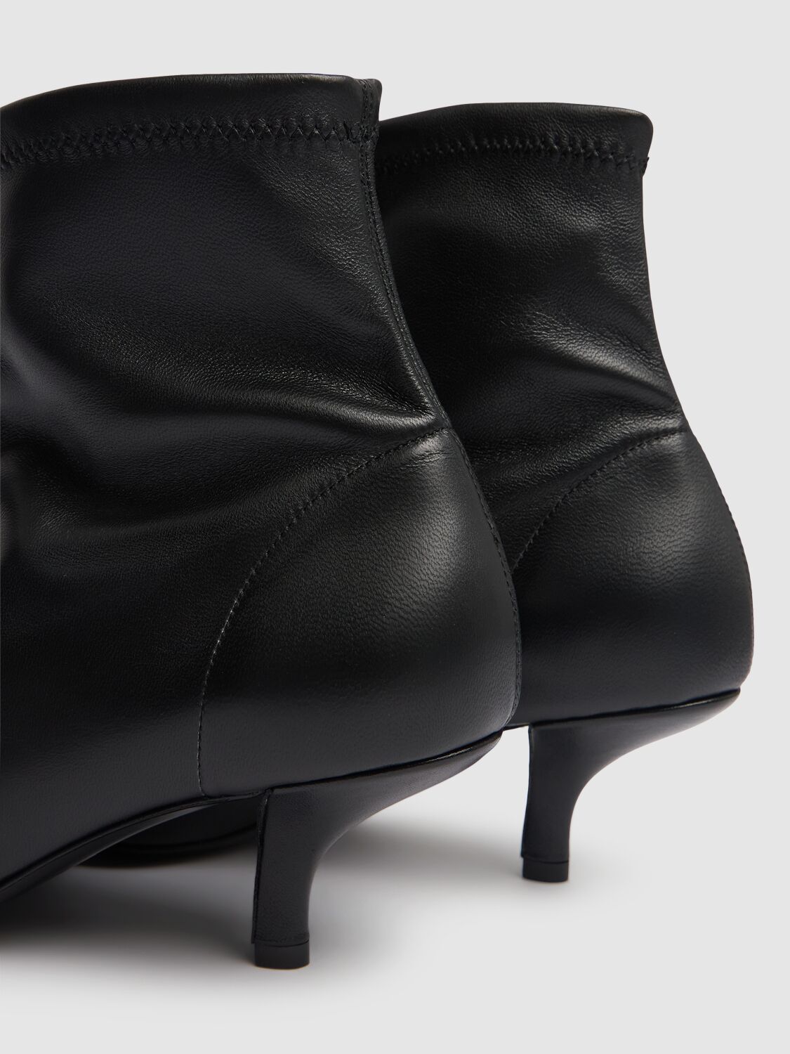 Shop Totême 55mm The Heeled Sock Leather Boots In Black