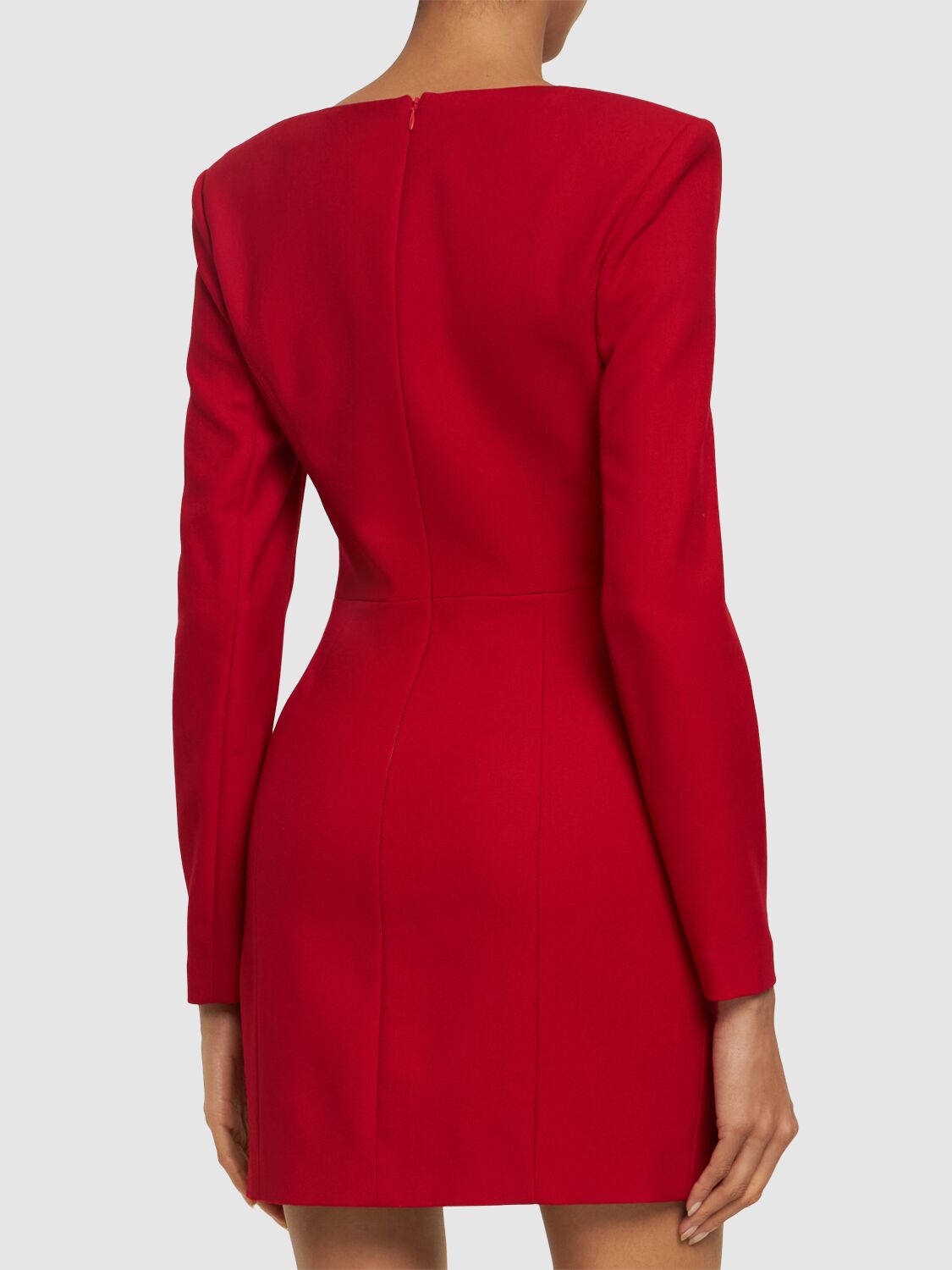 Shop Roland Mouret Tailored Wool Blend Mini Dress In Red