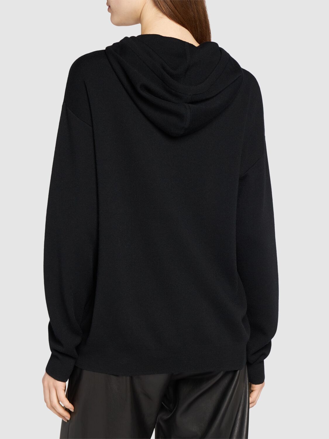 MAX MARA PAMIR LOGO WOOL KNIT HOODIE 