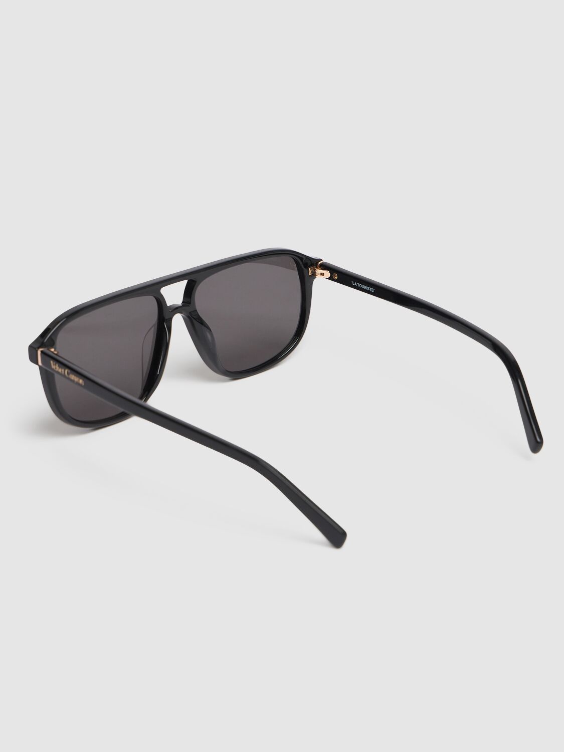 Shop Velvet Canyon La Touriste Pilot Acetate Sunglasses In Black