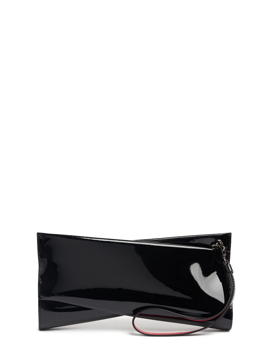 Christian Louboutin Loubitwist Patent Leather Clutch In Black