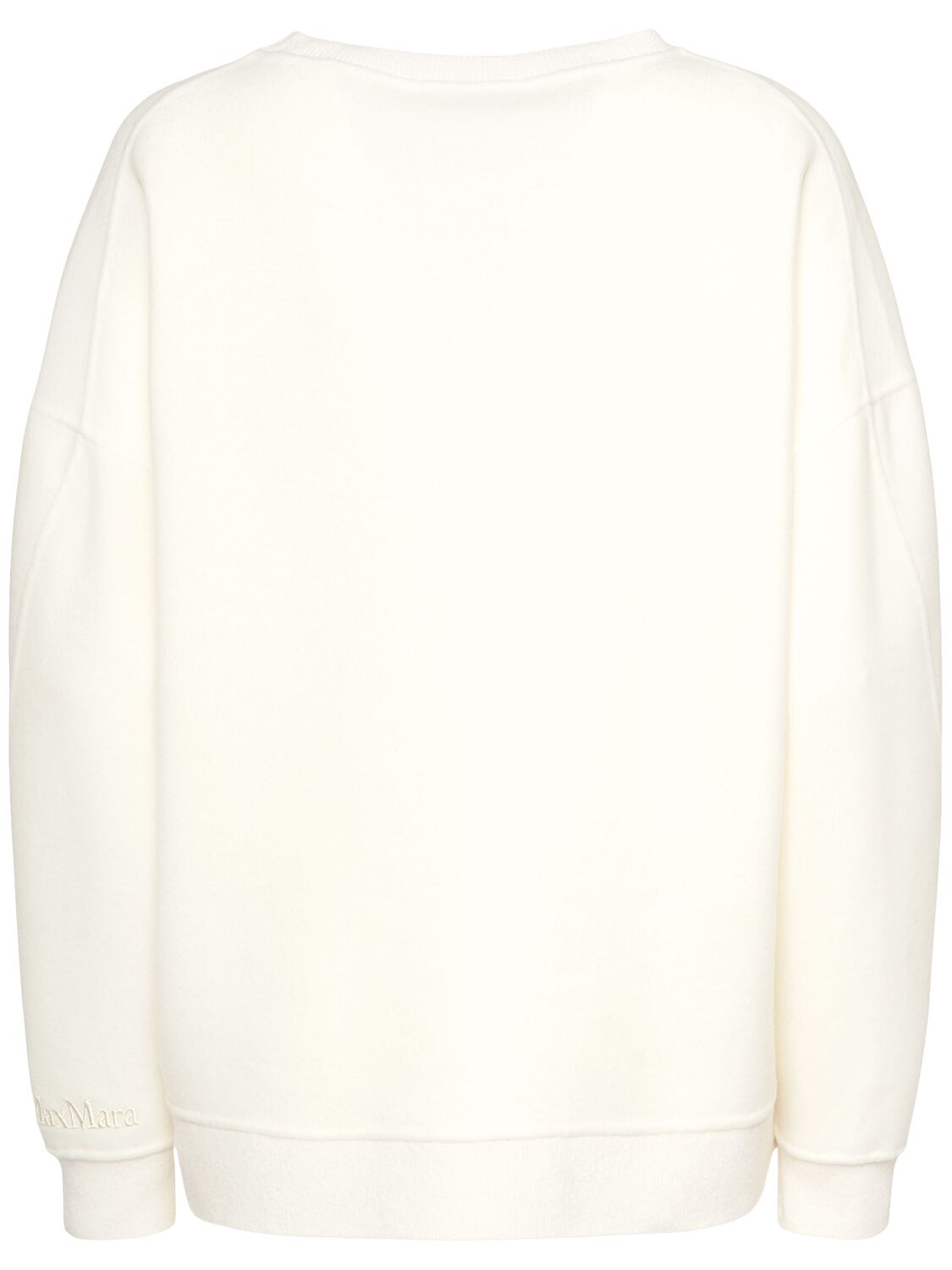 Shop Max Mara Elvira Wool Blend Jersey Sweatshirt In Ivory