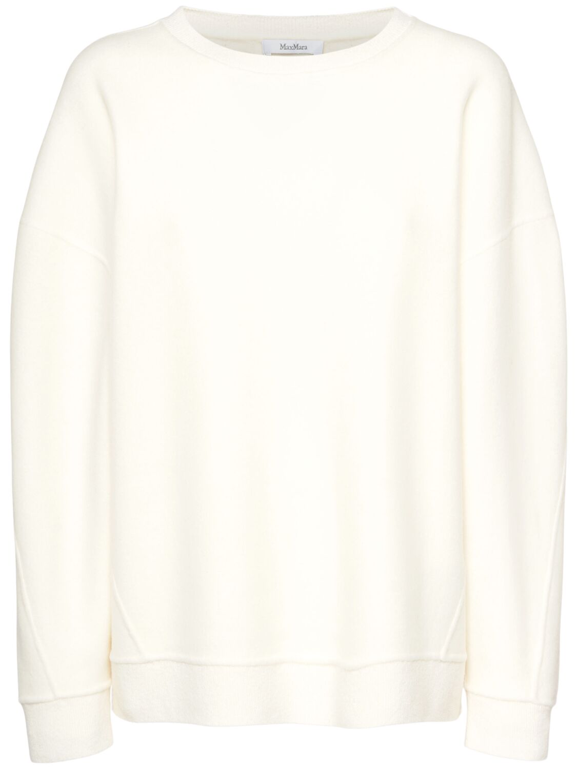 Max Mara Elvira Wool Blend Jersey Sweatshirt In White