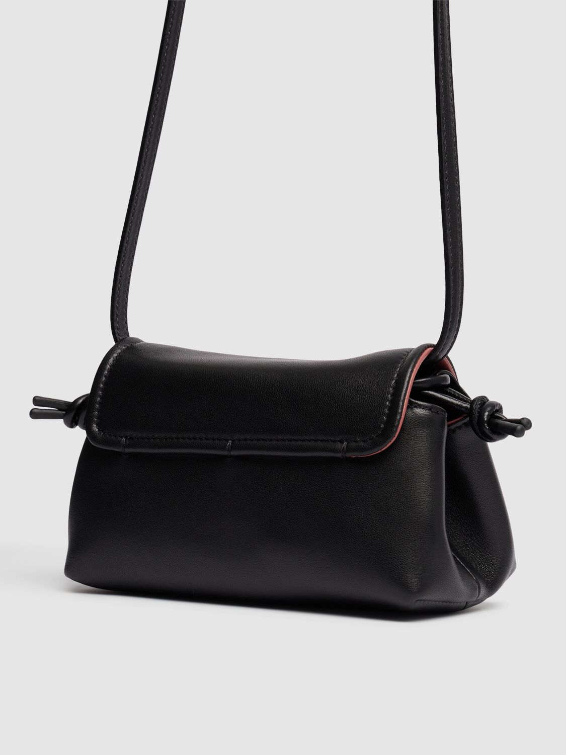 Shop Valentino Mini Vlogo Leather Shoulder Bag In Black