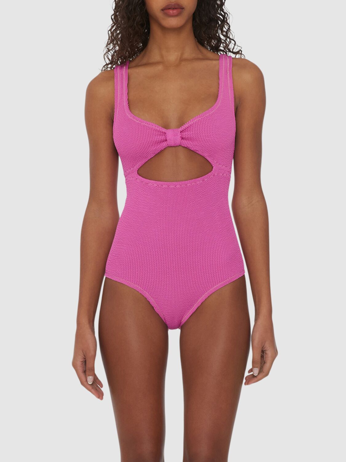 Shop Rotate Birger Christensen Reina Olga Thora One Piece Swimsuit In Fuchsia