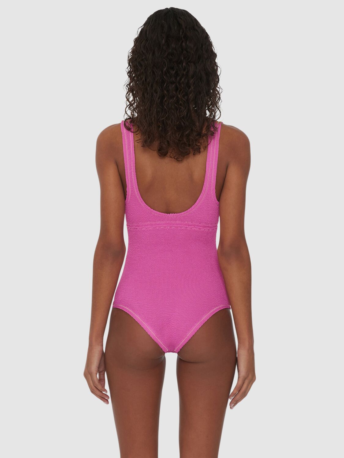 Shop Rotate Birger Christensen Reina Olga Thora One Piece Swimsuit In Fuchsia